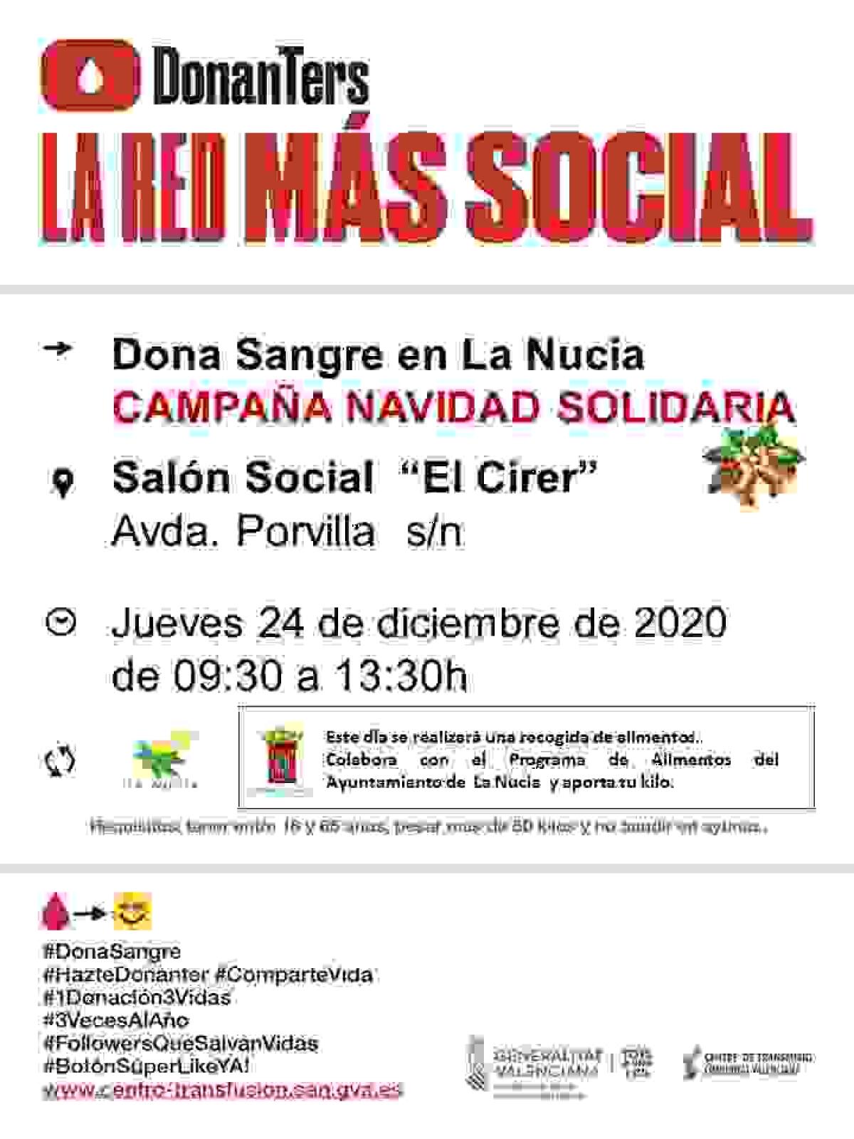 Dona “Sangre y Alimentos” en Nochebuena