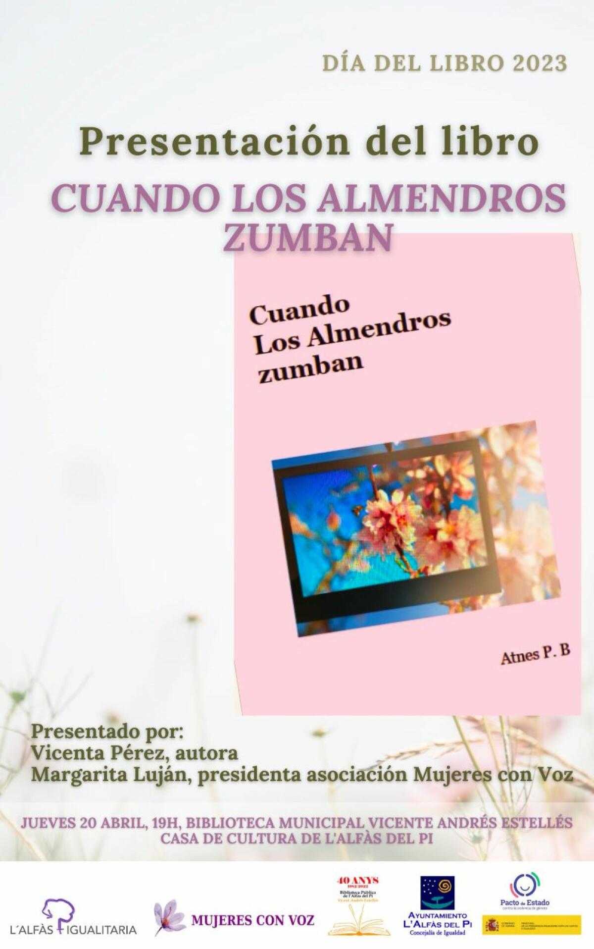 Mañana se presenta en l’Alfàs el libro ‘Cuando los almendros zumban’ de Vicenta Pérez