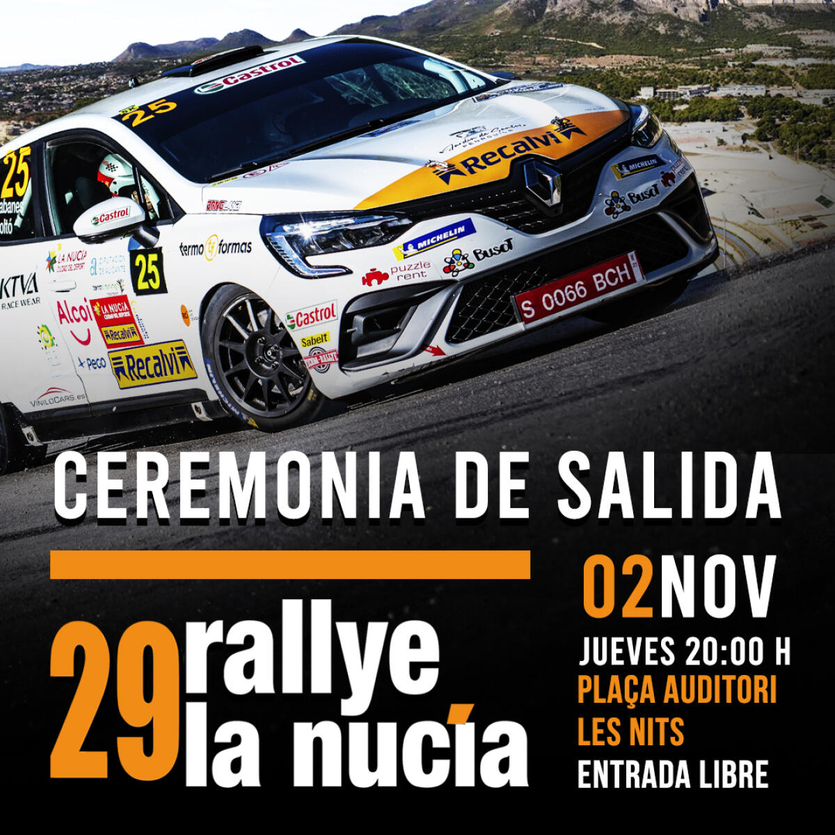 El Rallye La Nucía arranca con la “Ceremonia de Salida” en Les Nits