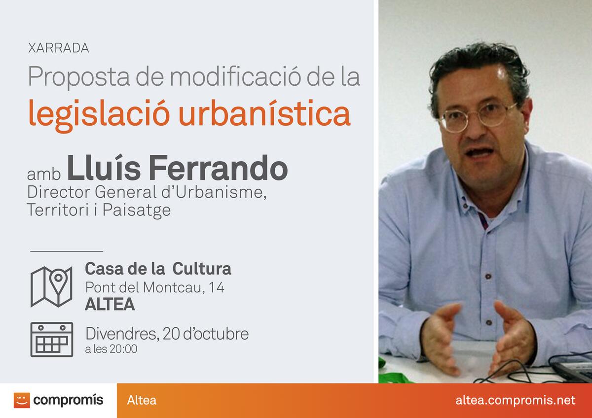 Charla sobre la modificaci&oacute;n de la Ley de Ordenaci&oacute;n del Territorio en Altea