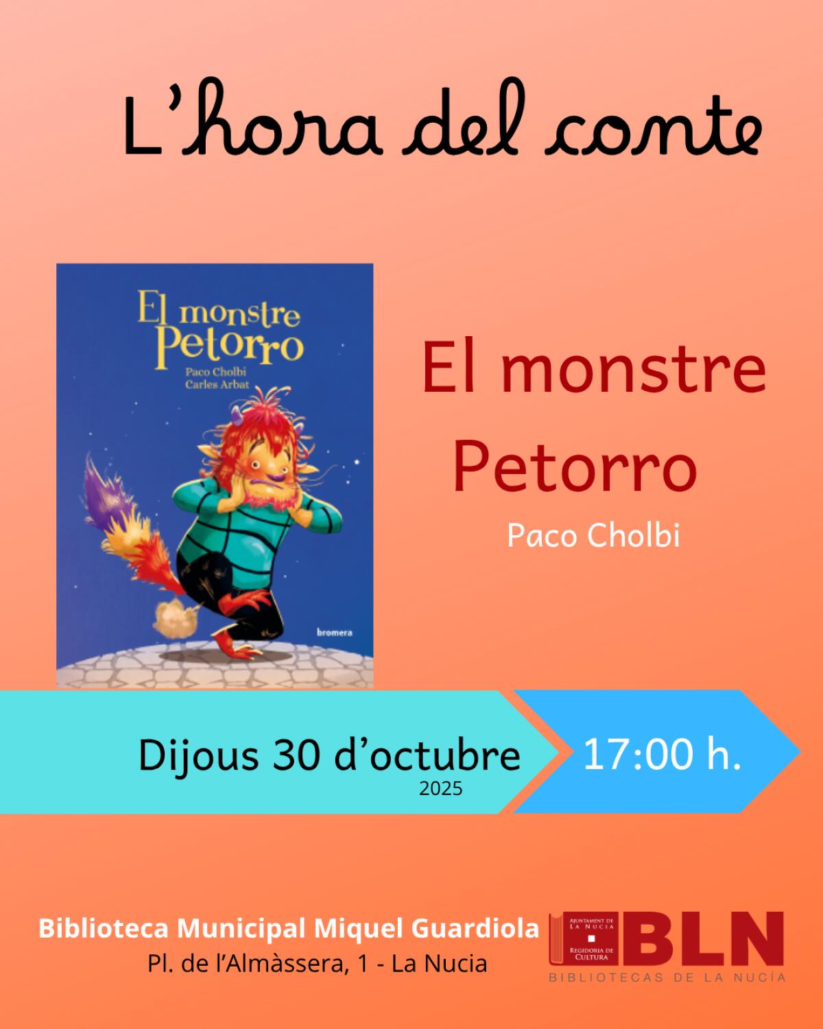 “L’hora del Conte” vuelve este jueves con “El Monstre Petorro”
