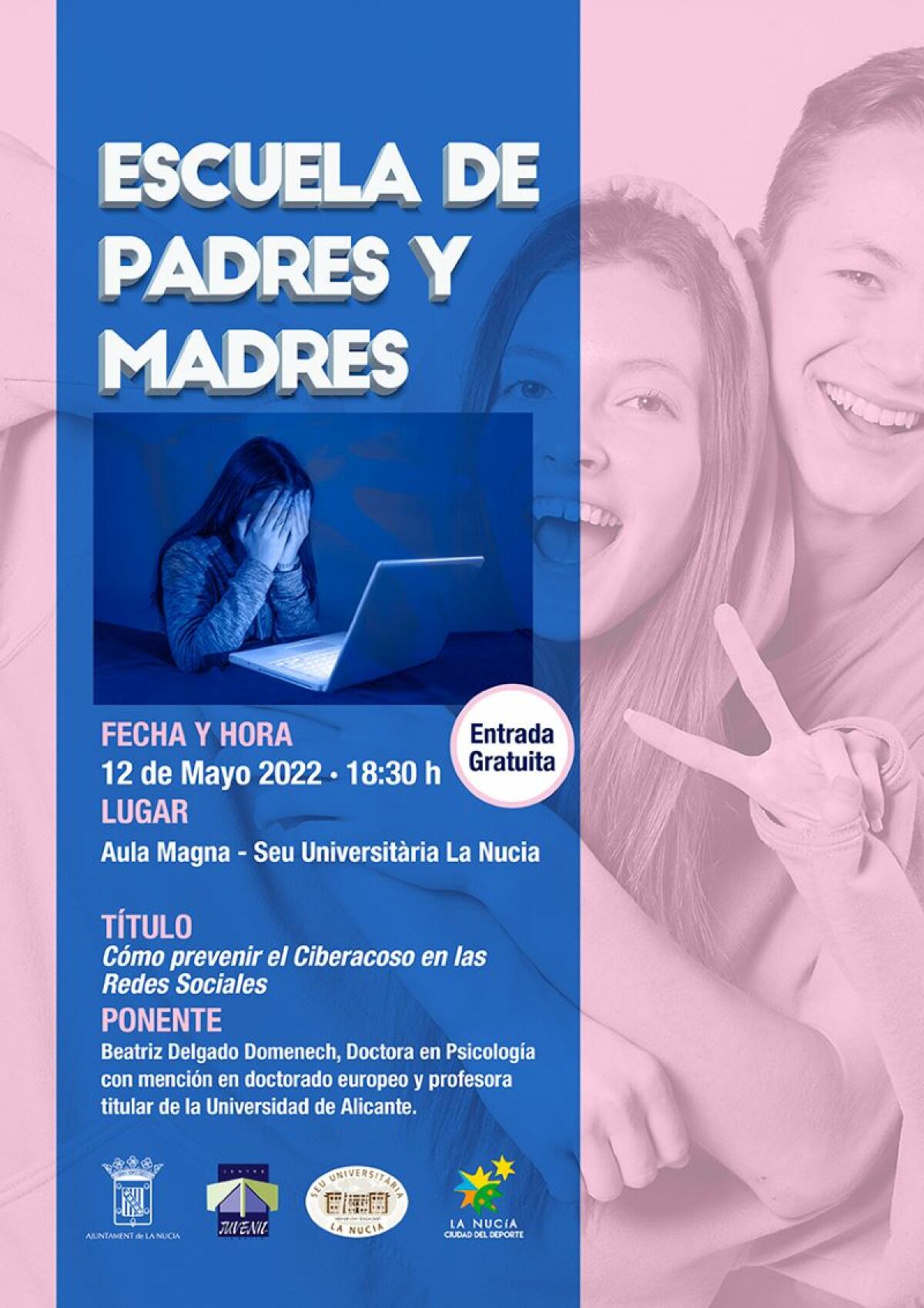 Ciberacoso y redes sociales en la próxima sesión de la Escuela de Padres y Madres