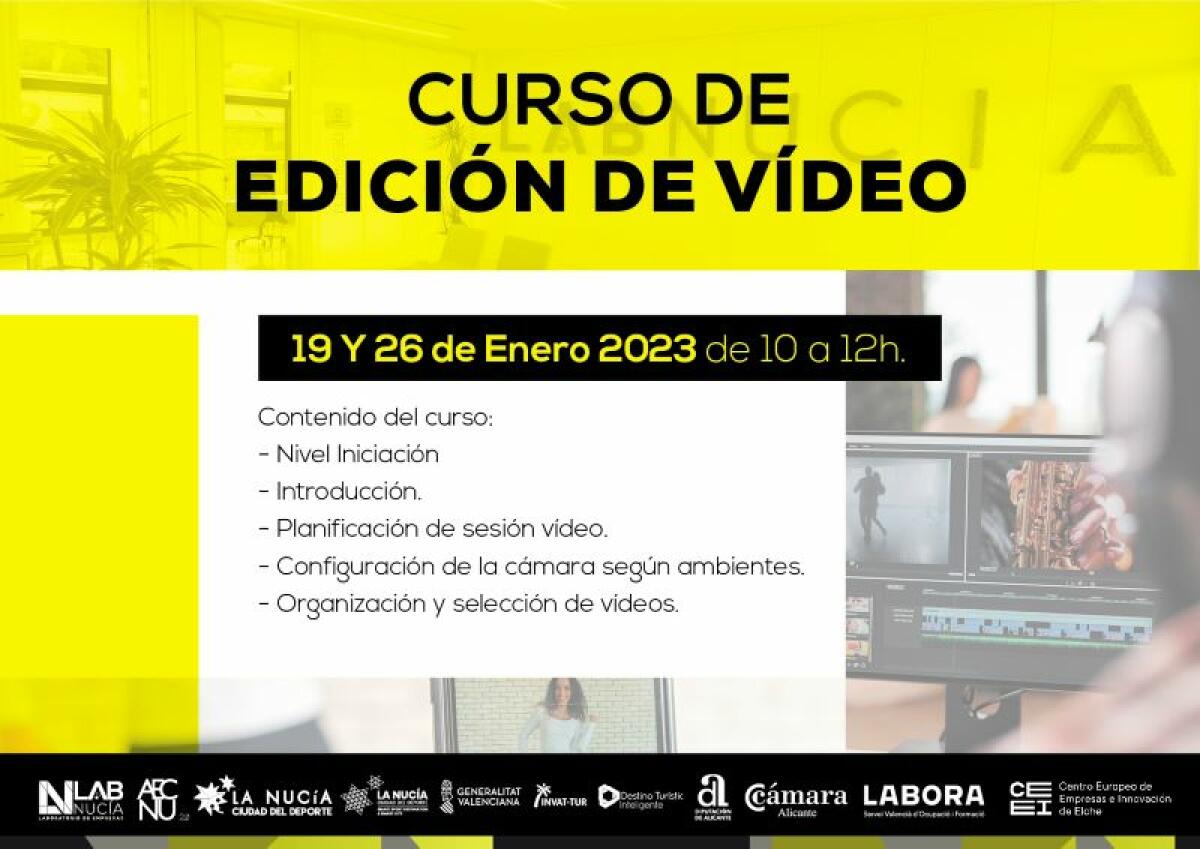 Curso sobre edición de video el próximo jueves 19 de enero 