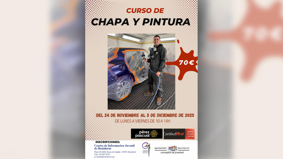 Juventud organiza en noviembre un curso de formación de chapa y pintura del automóvil
