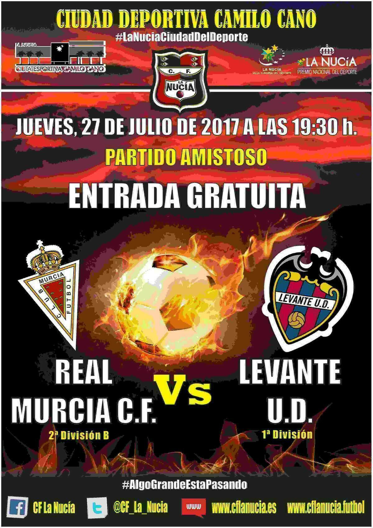 F&uacute;tbol de Primera esta tarde en La Nuc&iacute;a con el   Levante U.D. vs. Real Murcia