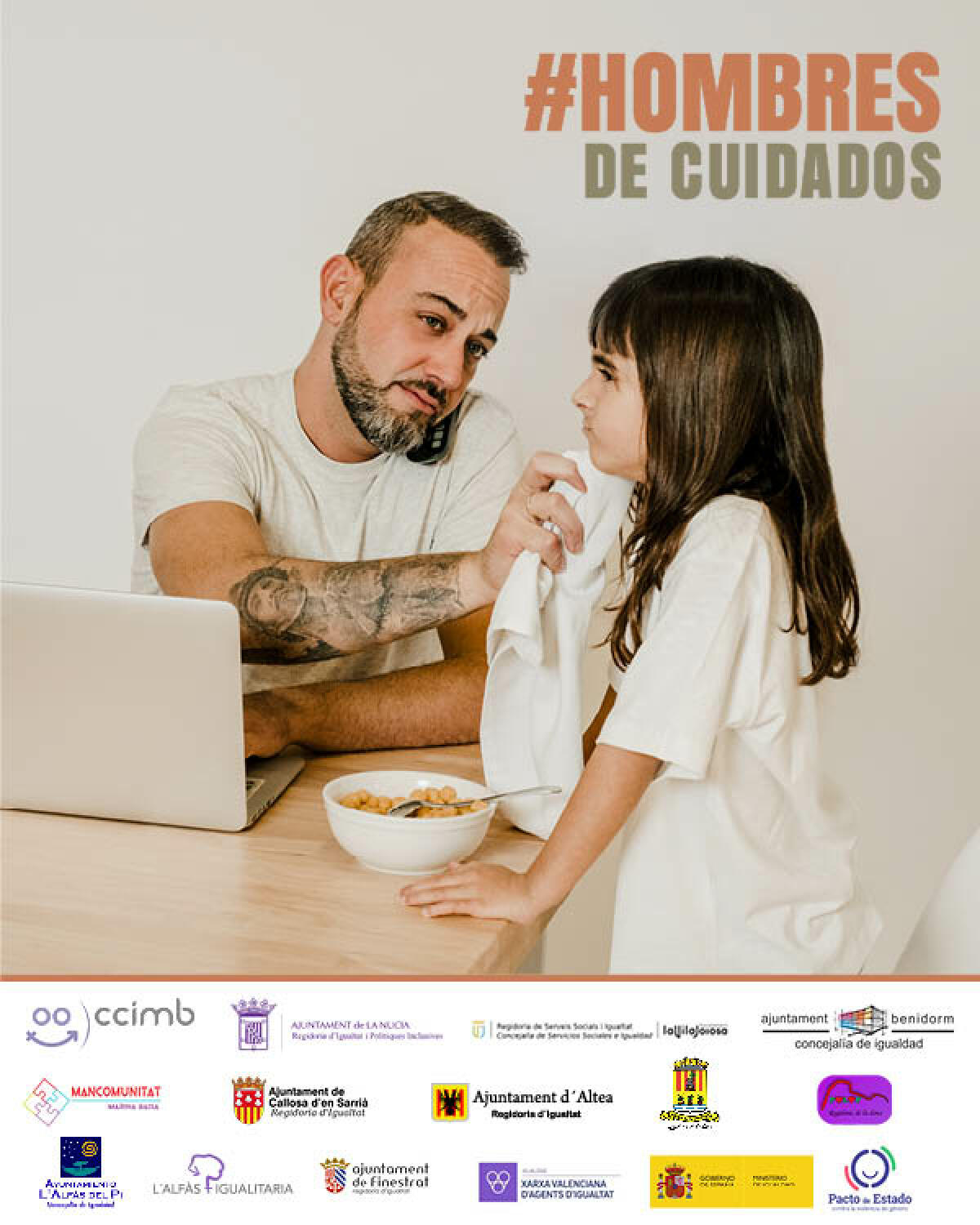 El Consejo Comarcal por la Igualdad de la Marina Baixa presenta la campaña conjunta “Hombres de Cuidados” para visibilizar las masculinidades igualitarias