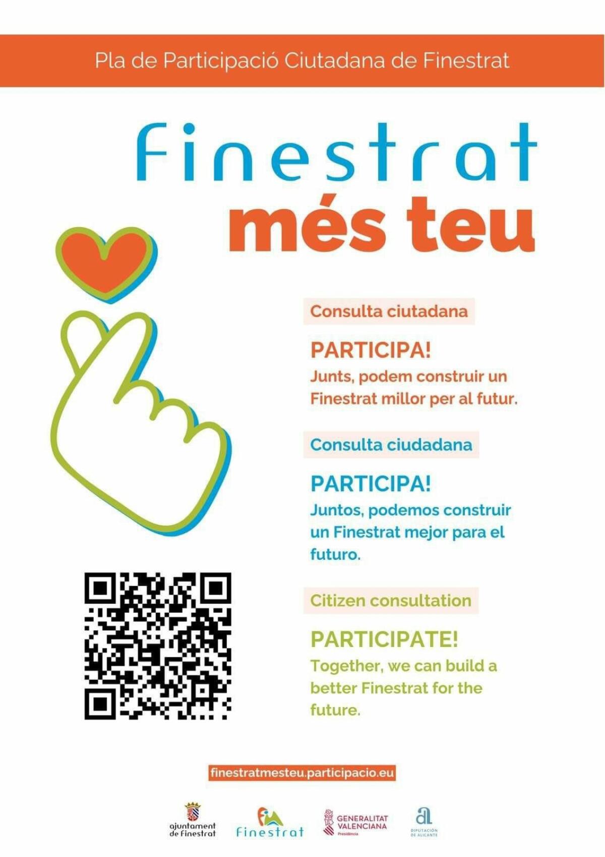 “FINESTRAT MES TEU”.  Presentación del Plan Estratégico de Participación Ciudadana en Finestrat