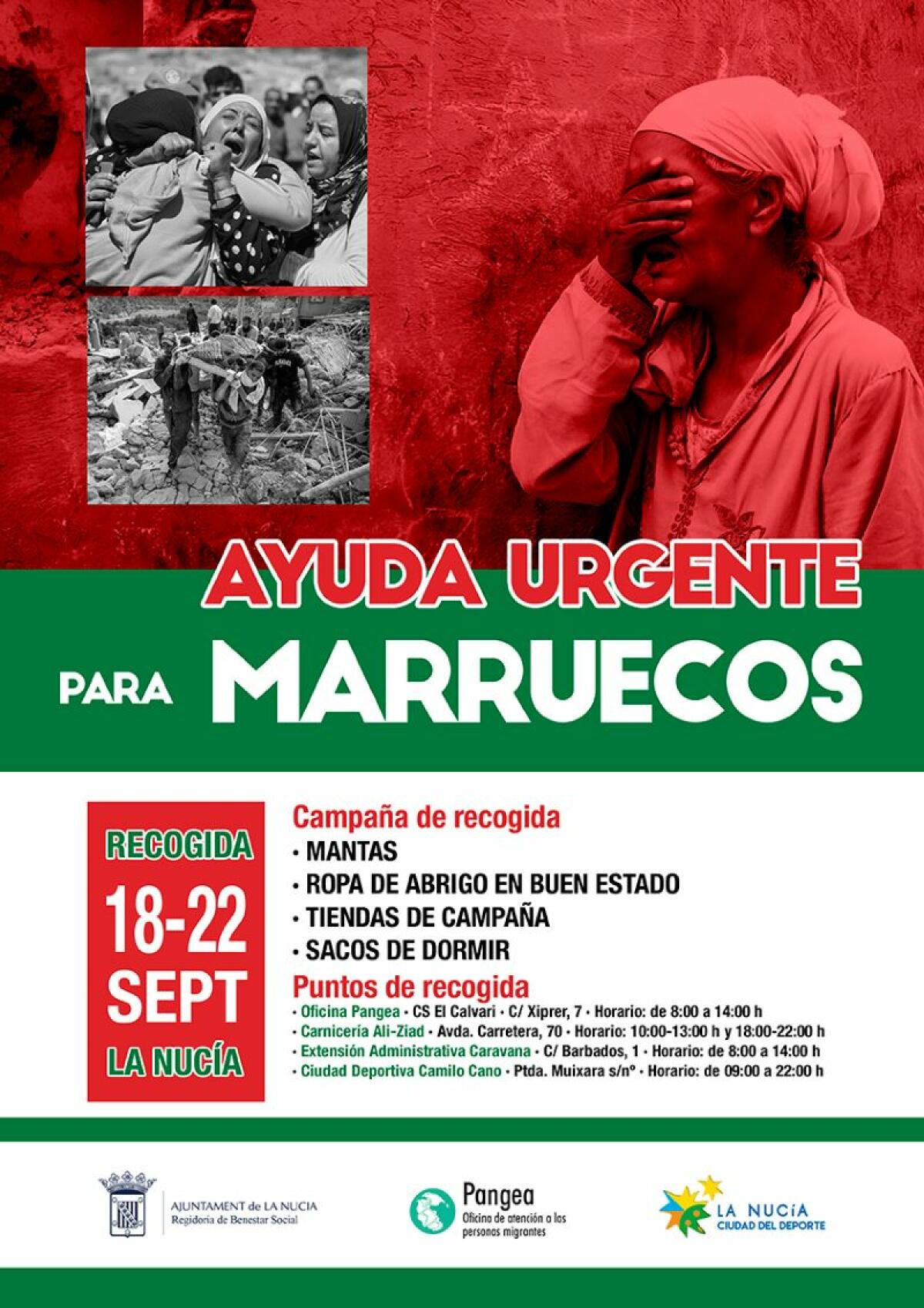 Último día para donar material de “Ayuda Urgente para Marruecos”