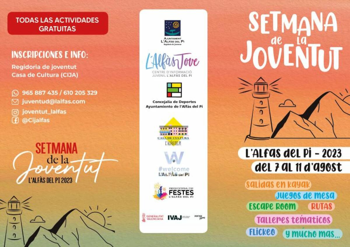 Ya está todo preparado en l’Alfàs para  celebrar la segunda Setmana de la Joventut del 7 al 11 de agosto