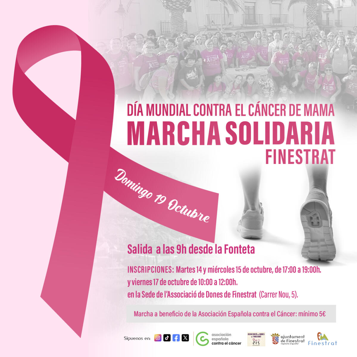 Finestrat marchará contra el Cáncer de Mama el domingo 19 de octubre