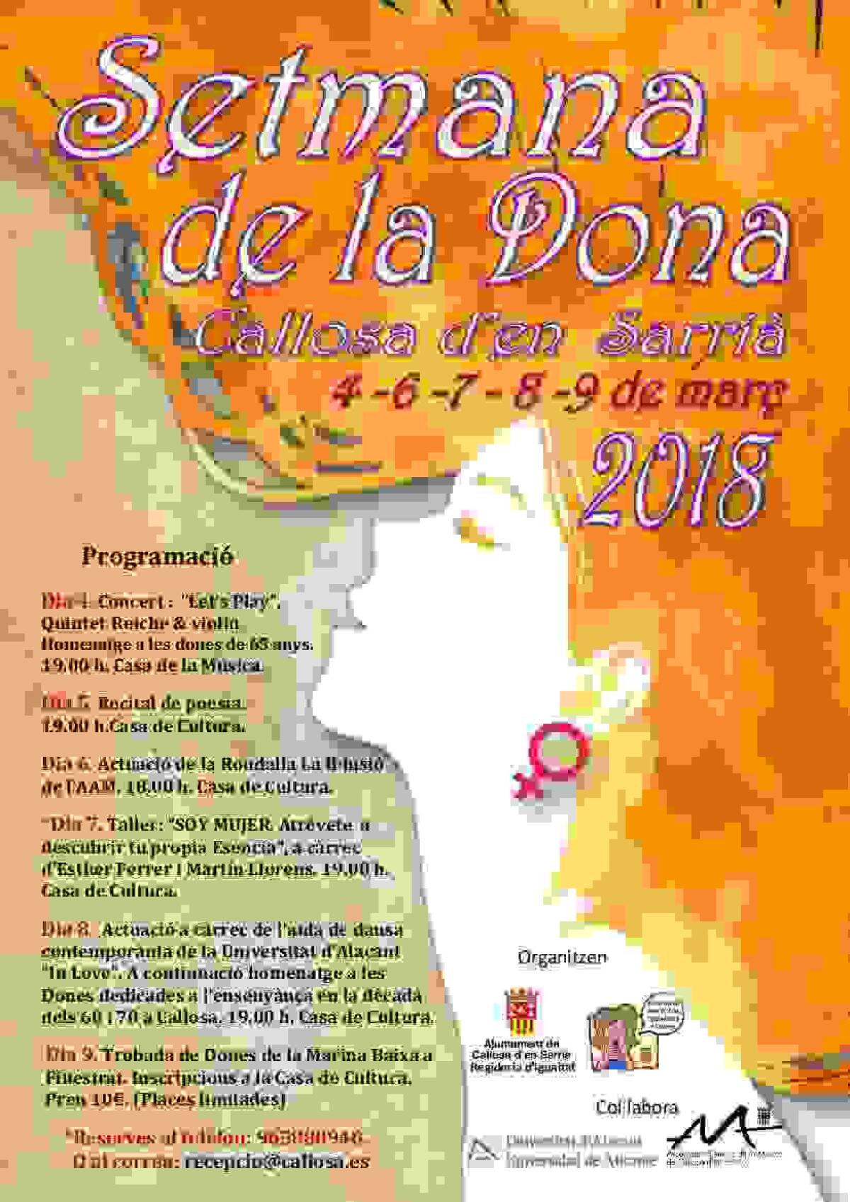  Callosa d&rsquo;en Sarri&agrave; conmemora el D&iacute;a de la Mujer con una semana repleta de actividades