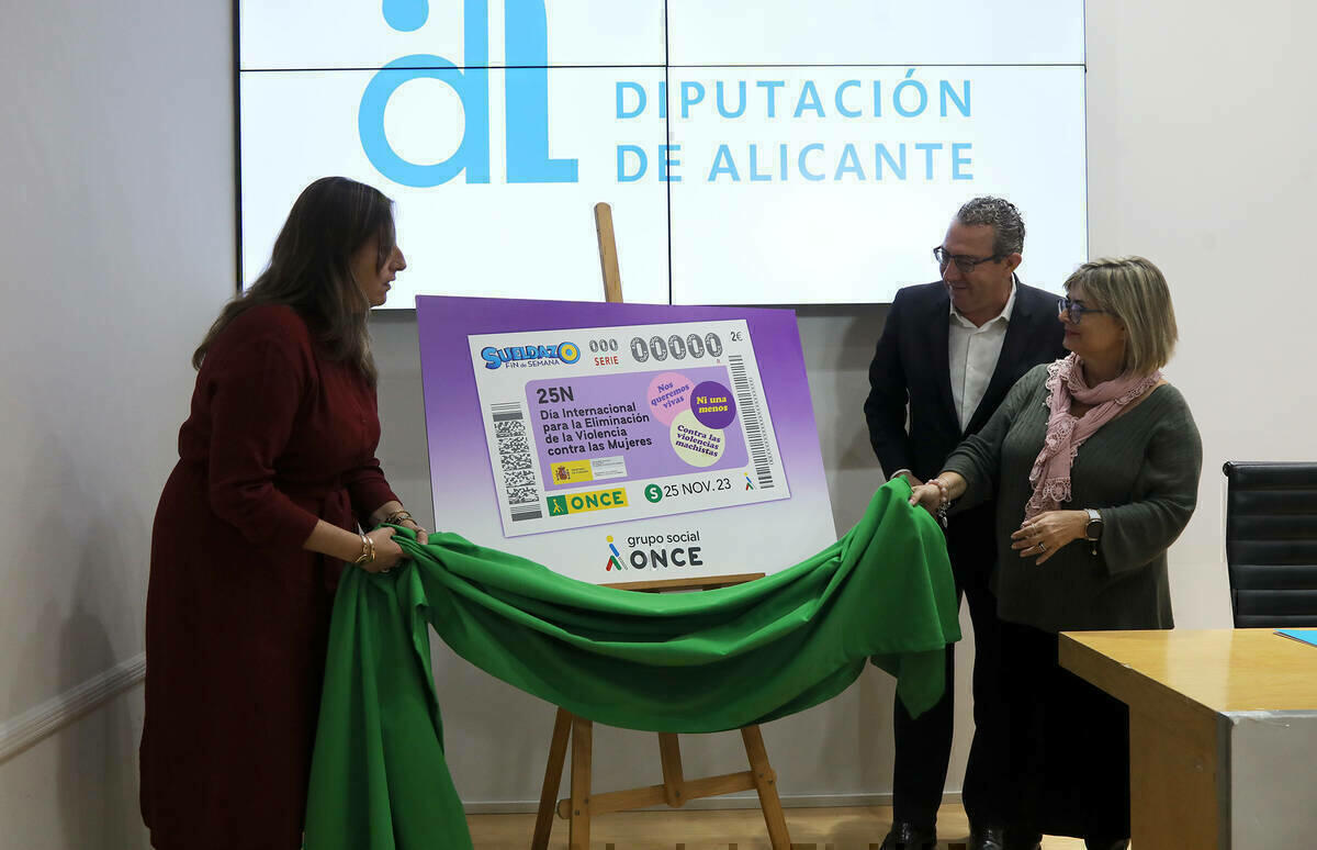 La Diputación respalda la edición del cupón de la ONCE del Día para la Eliminación de la Violencia contra la Mujer