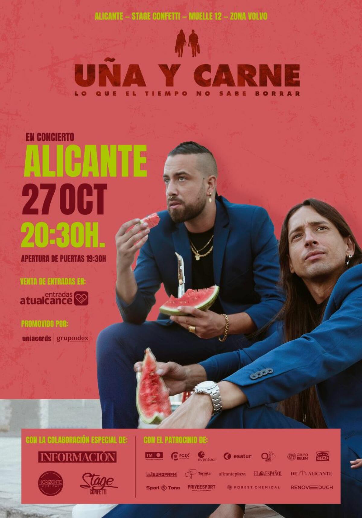 Uña y Carne presenta en Alicante ‘Mil razones’ su último single en colaboración con la cantante y actriz ‘Bebe’