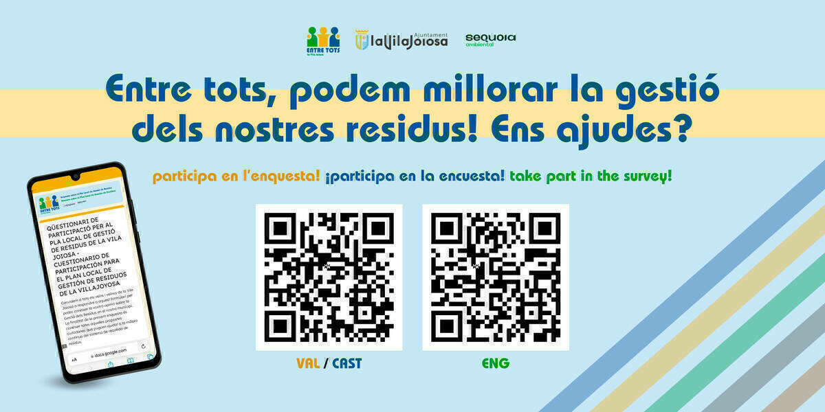 Hoy se inicia la encuesta para que los ciudadanos de Villajoyosa colaboren en la elaboración del plan de gestión de residuos urbanos y aporten su opinión para mejorar el servicio de limpieza en el municipio