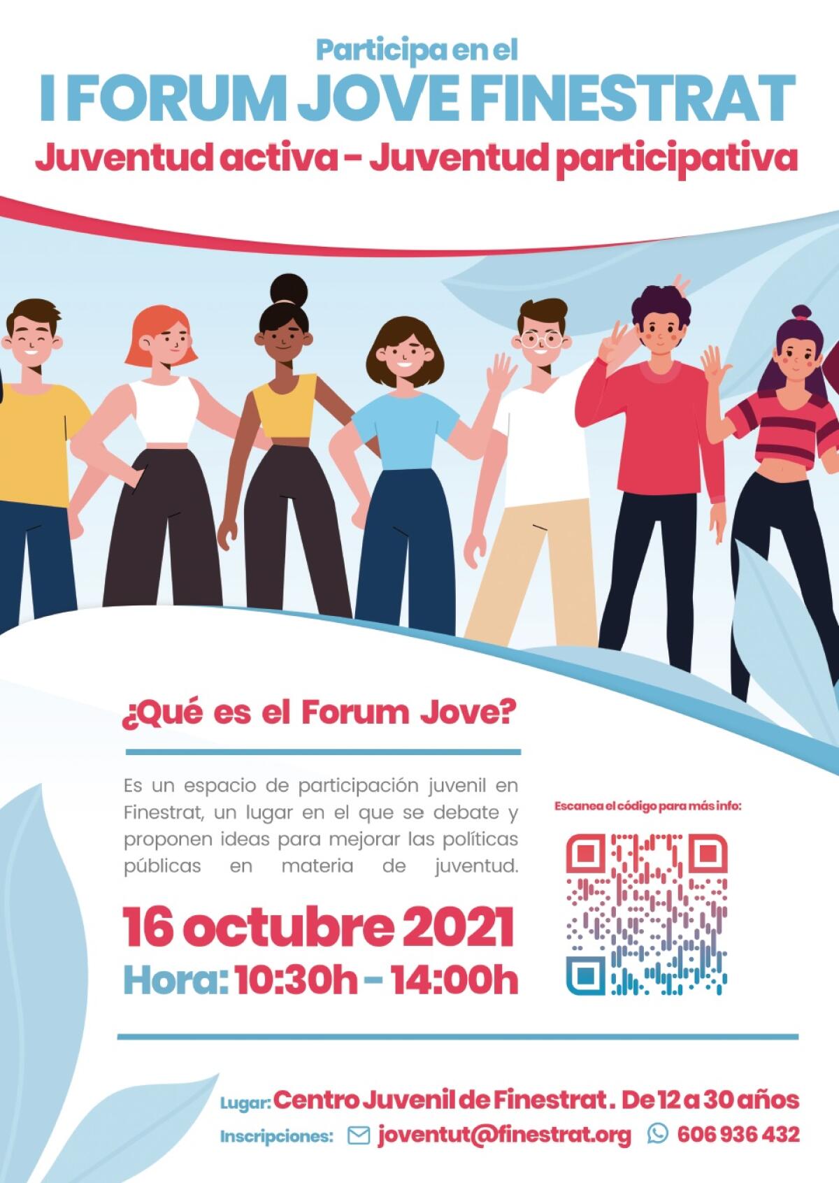 LA CONCEJALÍA DE JUVENTUD INVITA A LOS JÓVENES DE 12 A 30 AÑOS A PARTICIPAR EN LA ELABORACIÓN DEL I PLA JOVE MUNICIPAL DE FINESTRAT