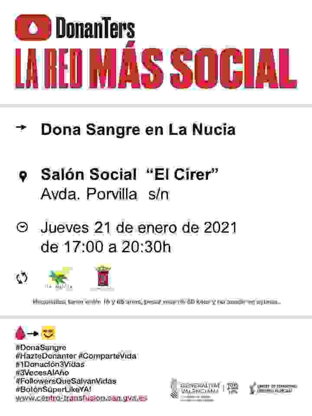 Esta tarde “Donación de Sangre” en el Cirer