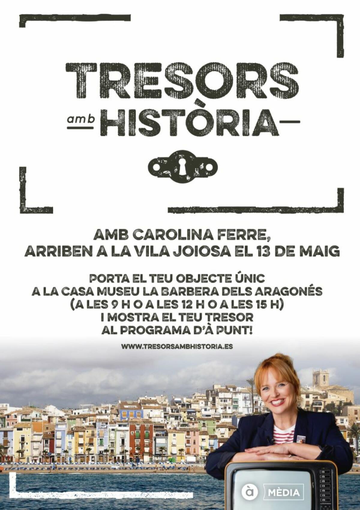 'Tresors amb història’, de la televisión 'À Punt', visitará en su tercera temporada la Vila Joiosa