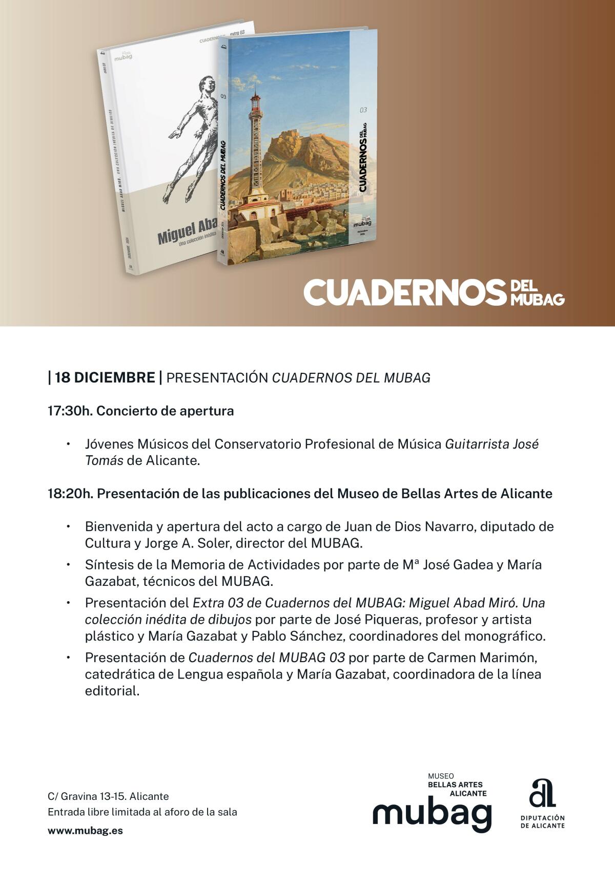 Un concierto abre esta tarde la presentación de la cuarta edición de la publicación Cuadernos del MUBAG  