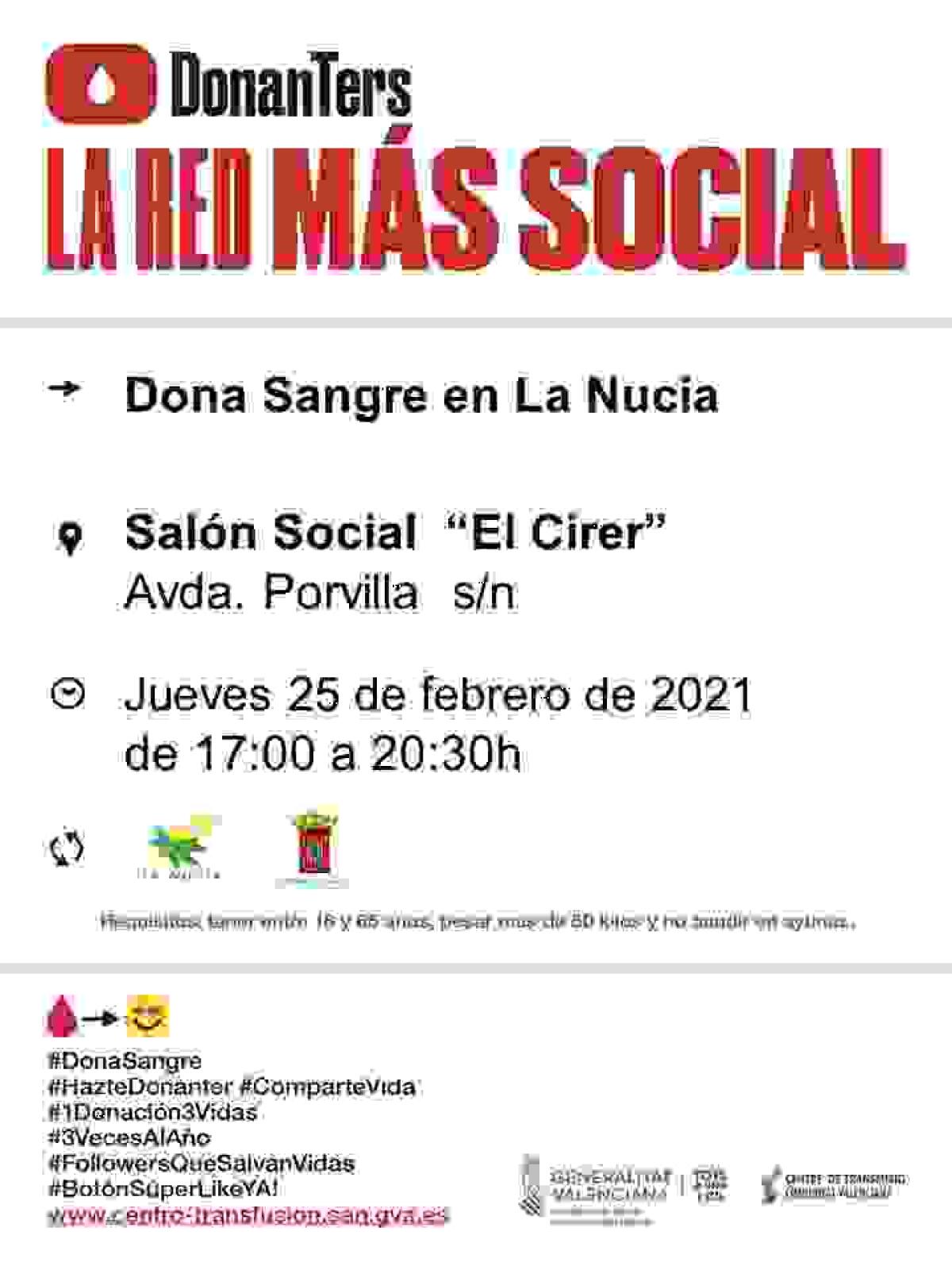 Esta tarde Donación de Sangre en el Cirer