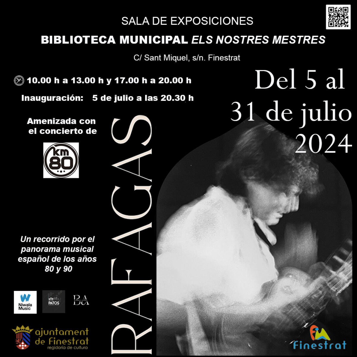 LLEGA A FINESTRAT “RÁFAGAS”, UNA EXPOSICIÓN CON PIEZAS ÚNICAS QUE RECORRE EL PANORAMA MUSICAL ESPAÑOL DE LOS 80 Y 90