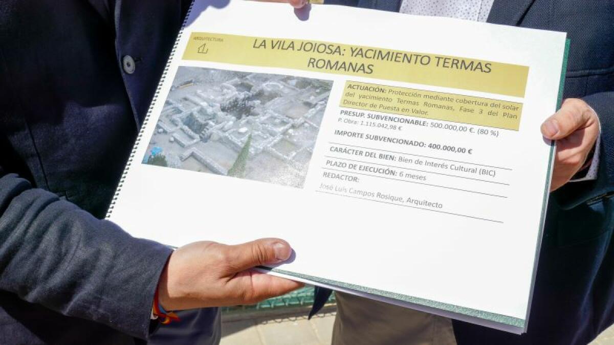 El Ayuntamiento de la Vila Joiosa percibirá 400.000 euros de Diputación para el desarrollo de la fase 3 de las obras de las Termas Imperiales de Allon