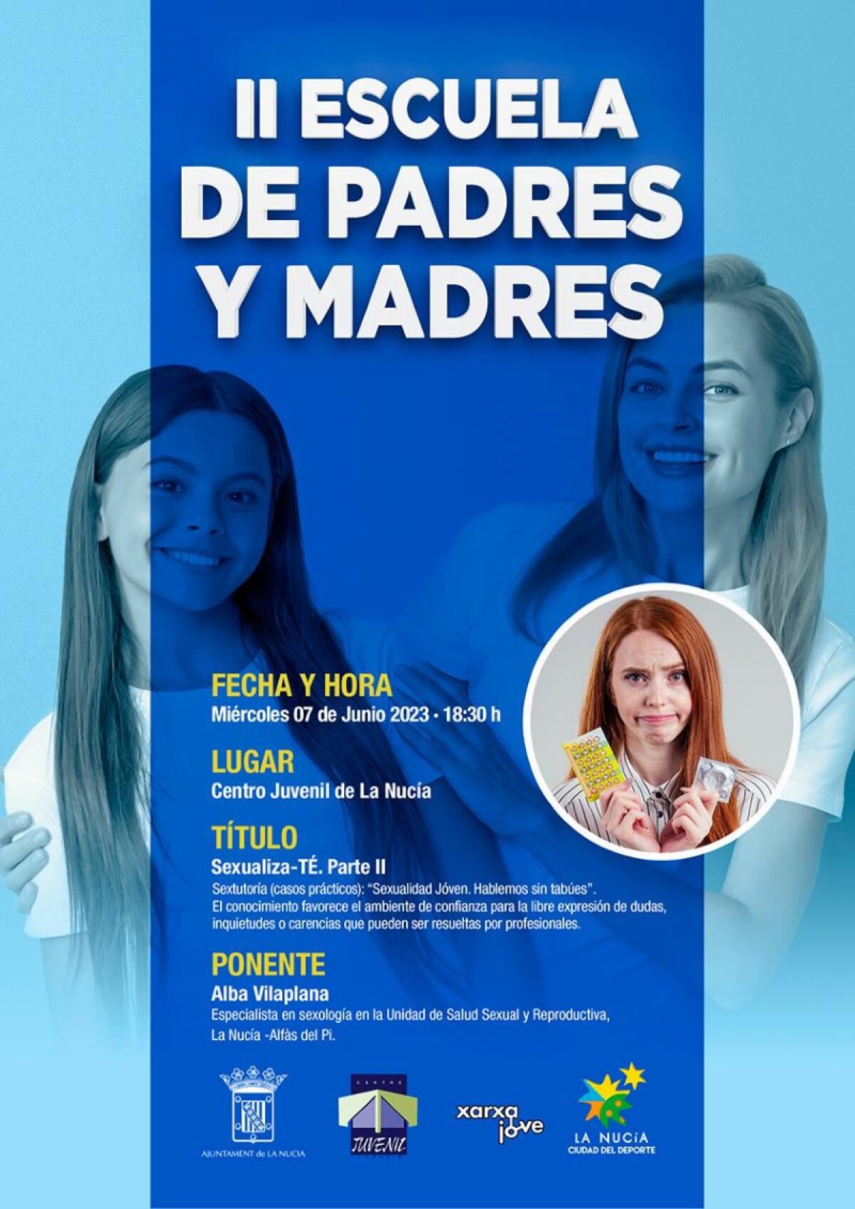 Mañana 7ª Charla de la II Escuela de Madres y Padres de La Nucía