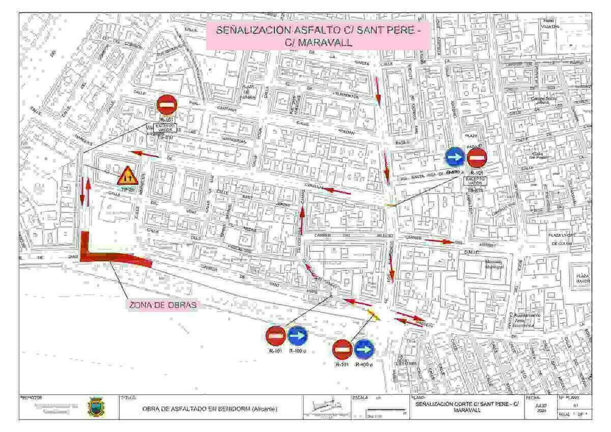 El tramo bajo de Almendros, restringido al tr&aacute;fico para completar el asfaltado Alcalde Jos&eacute; Such y Sant Pere.