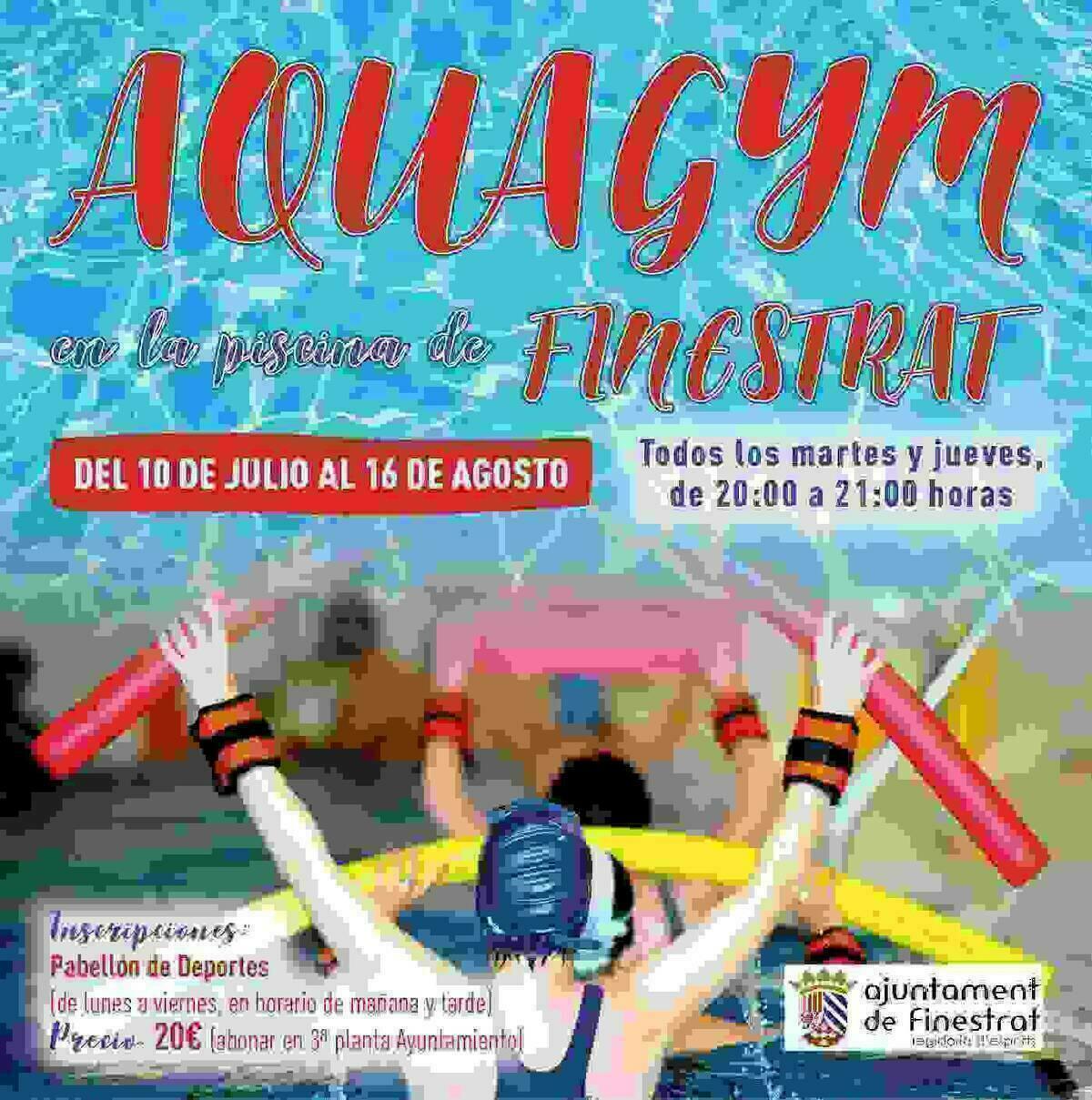 La Concejalía de Deportes de Finestrat amplía la oferta deportiva del verano con cursos de aquagym