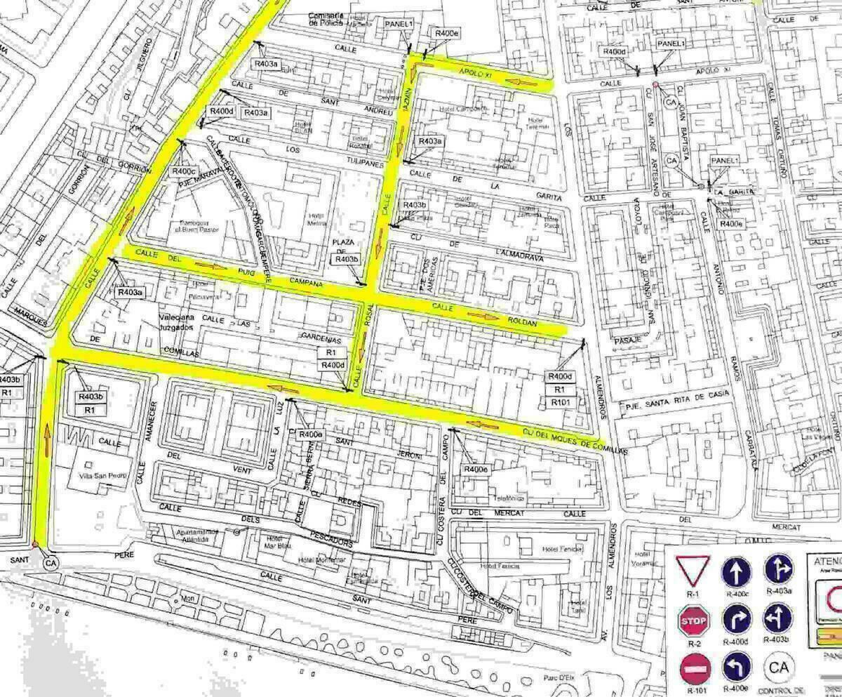 Benidorm &middot; Movilidad invertir&aacute; de forma definitiva la direcci&oacute;n de la calle Maravall para dar una salida al tr&aacute;fico del centro de Benidorm