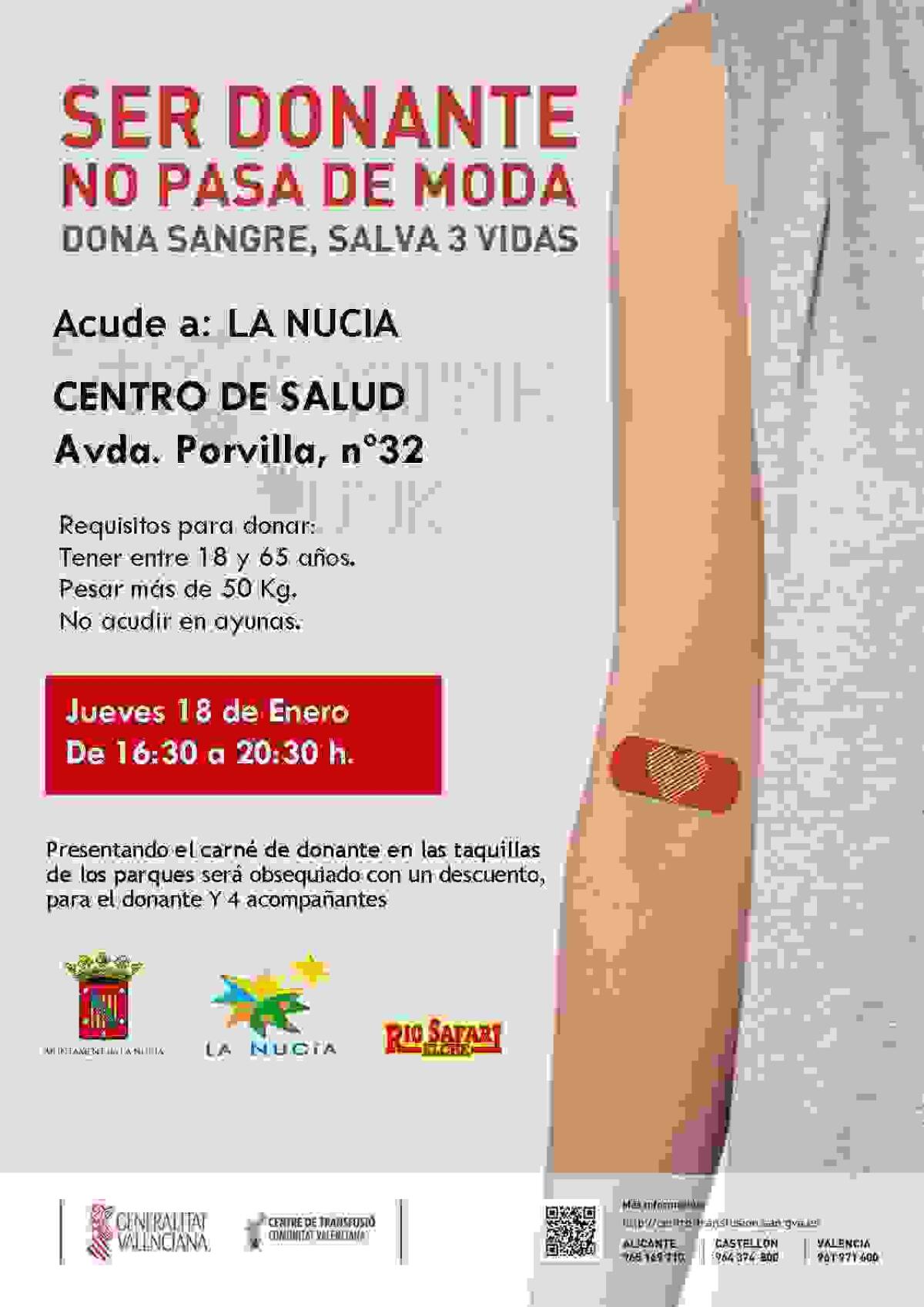 La Nuc&iacute;a &middot; Este jueves Donaci&oacute;n de Sangre en el Centre de Salut