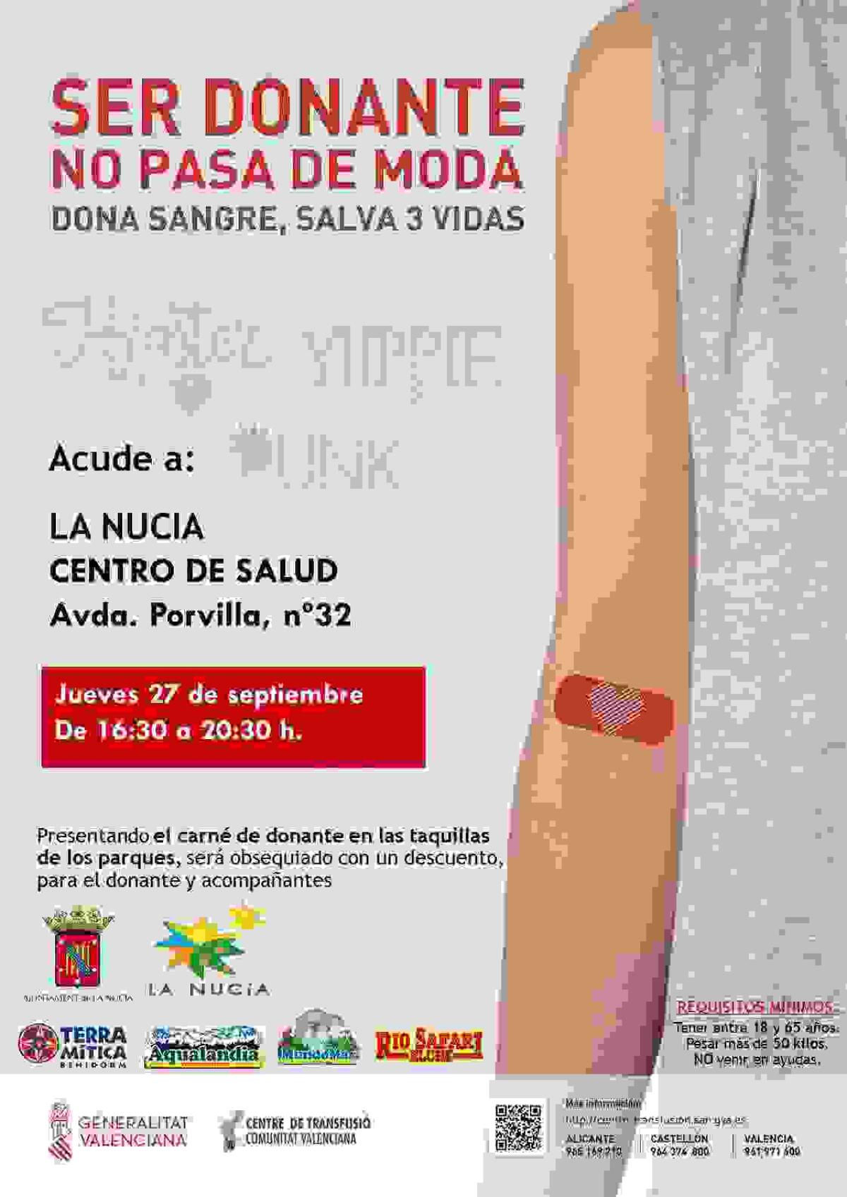 La Nuc&iacute;a &middot; Donaci&oacute;n de Sangre en el Centre de Salut el jueves 27 de septiembre