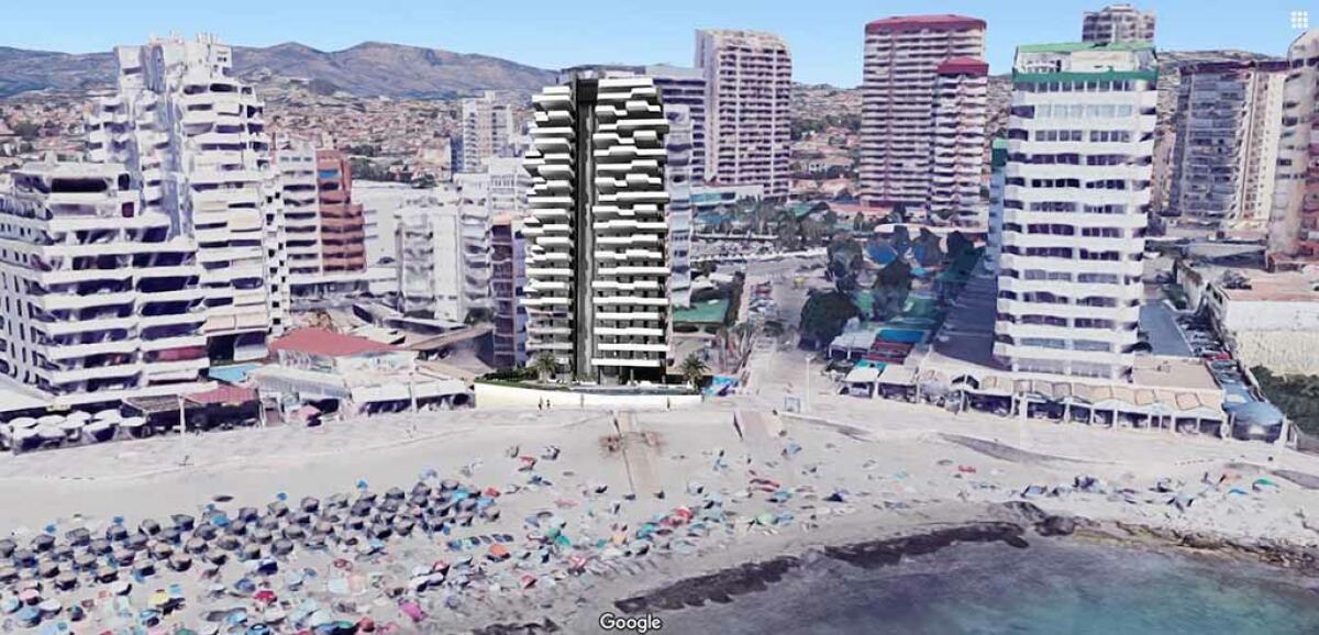 El TSJ tumba en Calp la torre de 20 pisos y 70 metros proyectada en primera línea de la playa de la Fossa