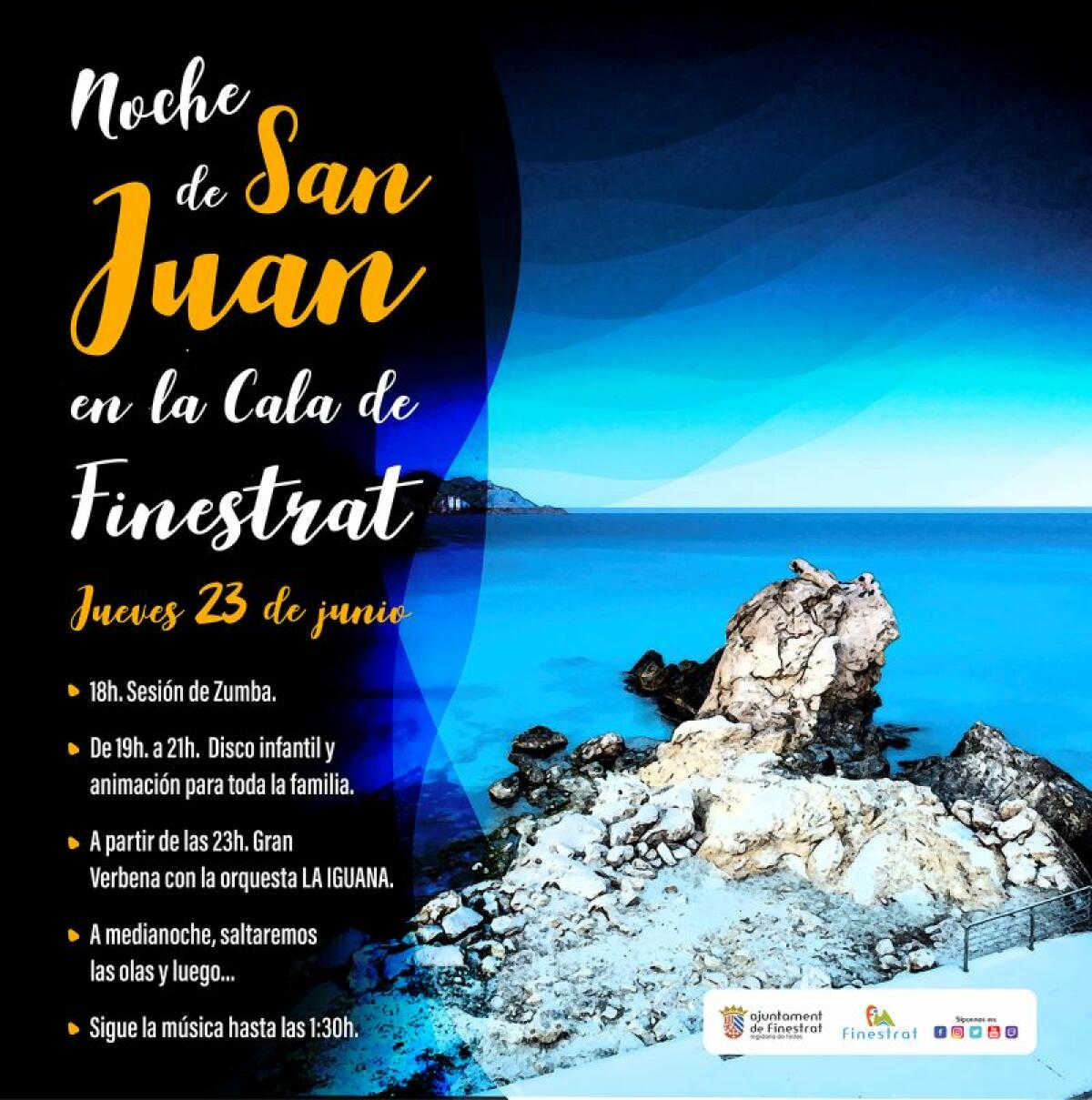 VUELVE LA MAGIA DE LA NOCHE DE SAN JUAN A LA CALA DE FINESTRAT CON ZUMBA, DISCO INFANTIL Y LA GRAN ORQUESTA “LA IGUANA”