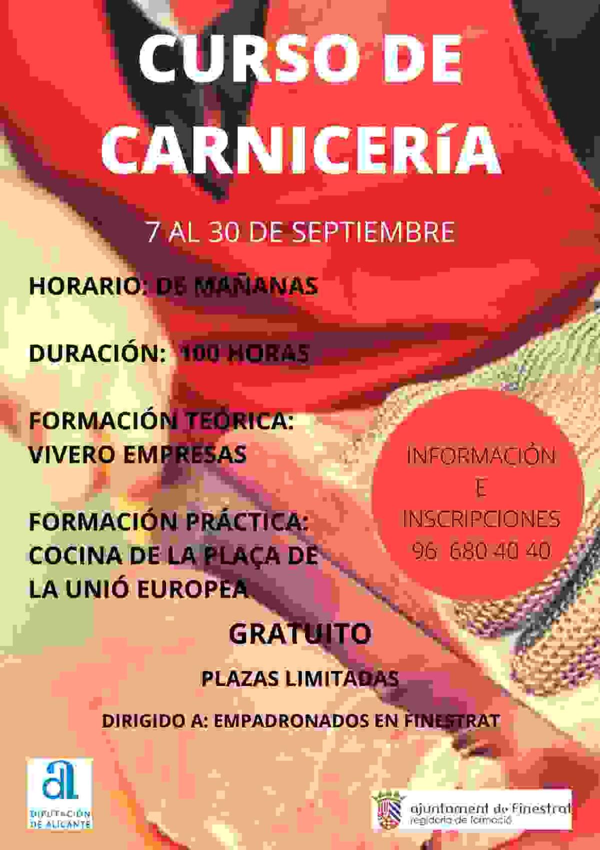 Nueva edici&oacute;n del curso de carnicer&iacute;a de Finestrat para fomentar la inserci&oacute;n laboral de los vecinos en desempleo. 