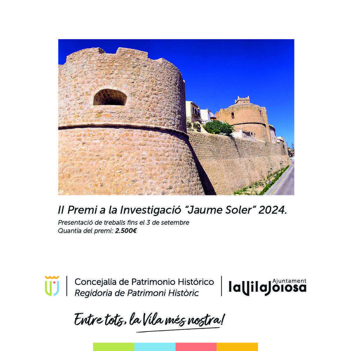 Abierta la convocatoria del II Premio de Investigación Jaume Soler que reconoce el patrimonio cultural de Villajoyosa y la Marina Baixa