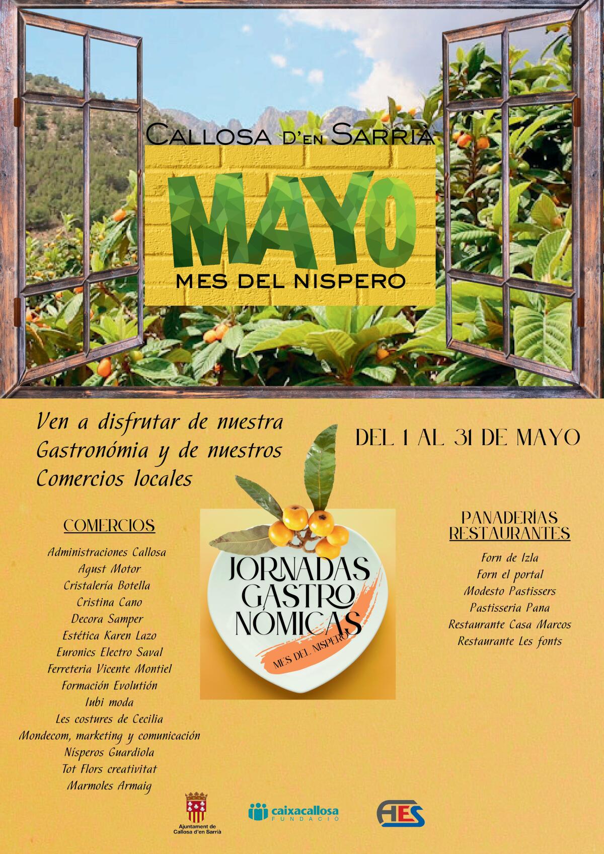 Callosa d’en Sarrià celebra las Jornadas del Mes del Níspero 2025 del 1 al 31 de mayo bajo el lema “Ocio y Negocio”