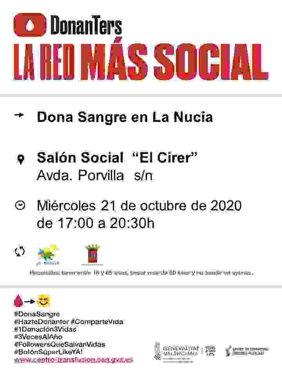 Donación de Sangre en El “Cirer” el próximo miércoles