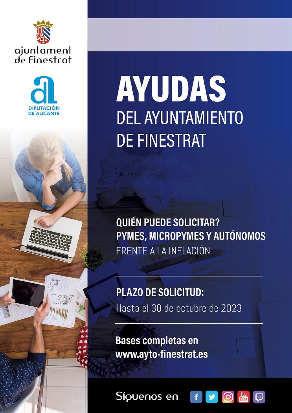 HASTA EL 30 DE OCTUBRE ESTÁ ABIERTO EL PLAZO DE SOLICITUD DE AYUDAS PARA AUTONÓMOS, PYMES Y MICROPYMES PARA REDUCIR EL IMPACTO ECONÓMICO DE LA INFLACIÓN