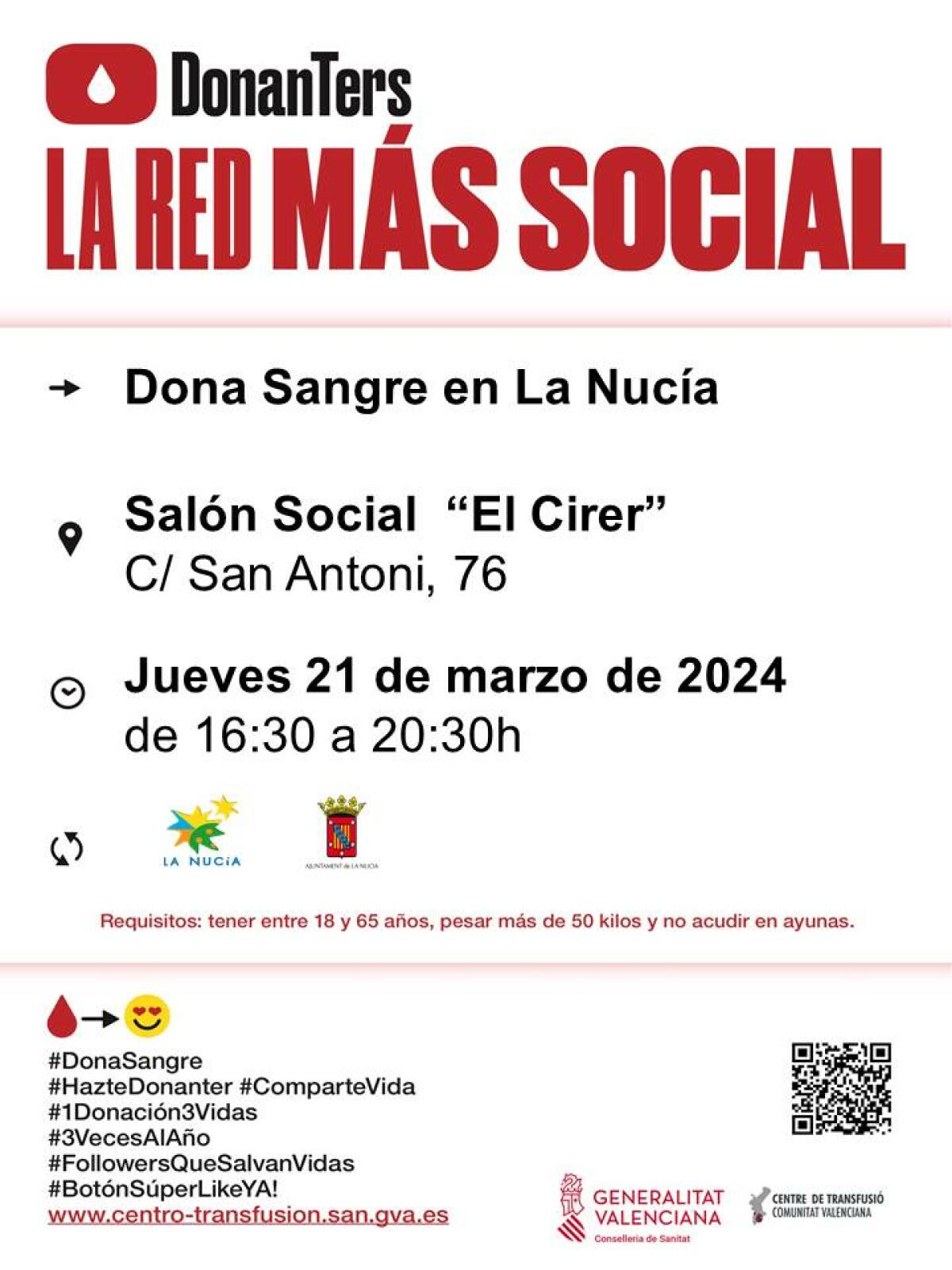 El próximo jueves quinta donación de sangre 2024 en “El Cirer”  