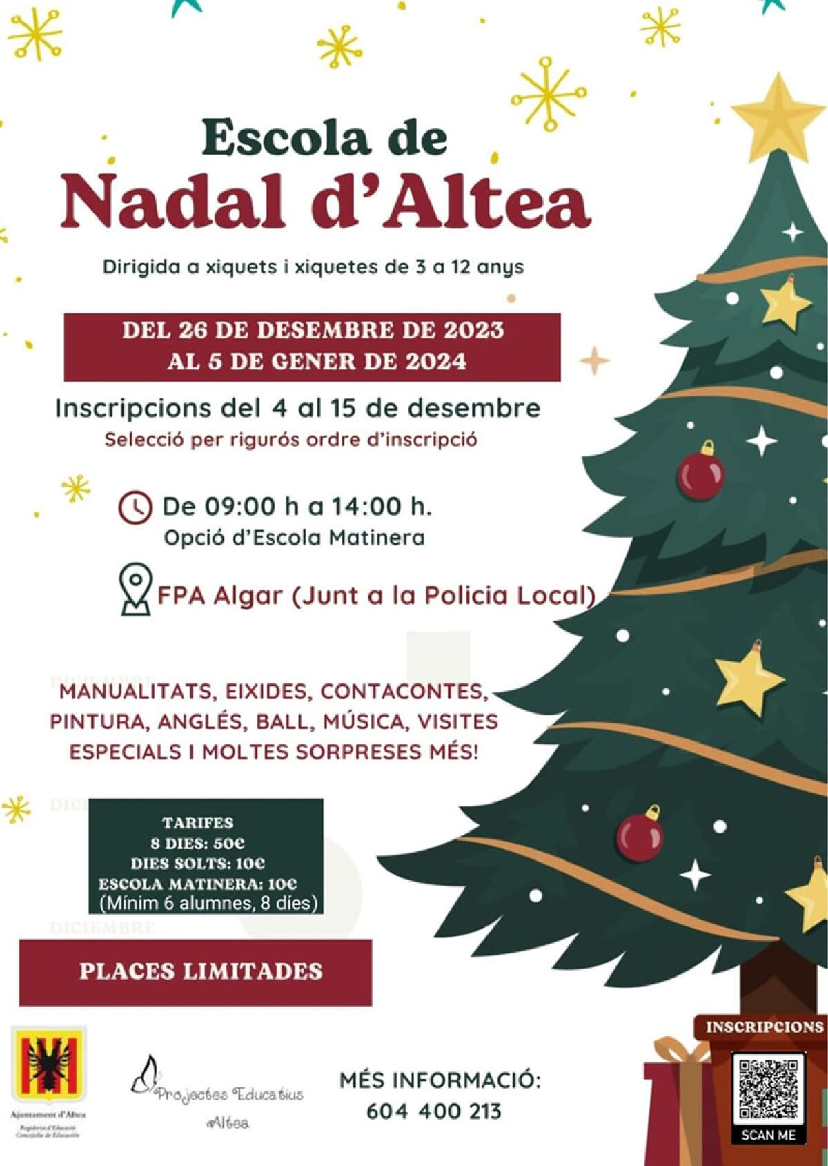 Educación presenta una nueva edición de la “Escola de Nadal”