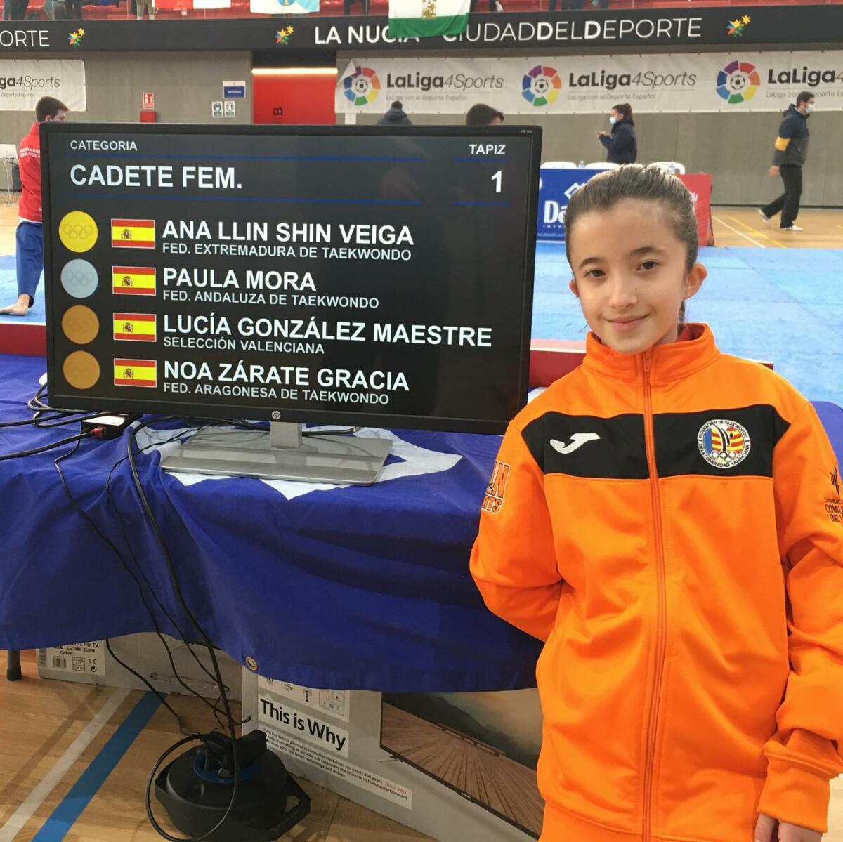 LUCÍA GONZÁLEZ, DEL CLUB TAEKWONDO FINESTRAT, MEDALLA DE BRONCE EN EL CAMPEONATO DE ESPAÑA DE POOMSAE