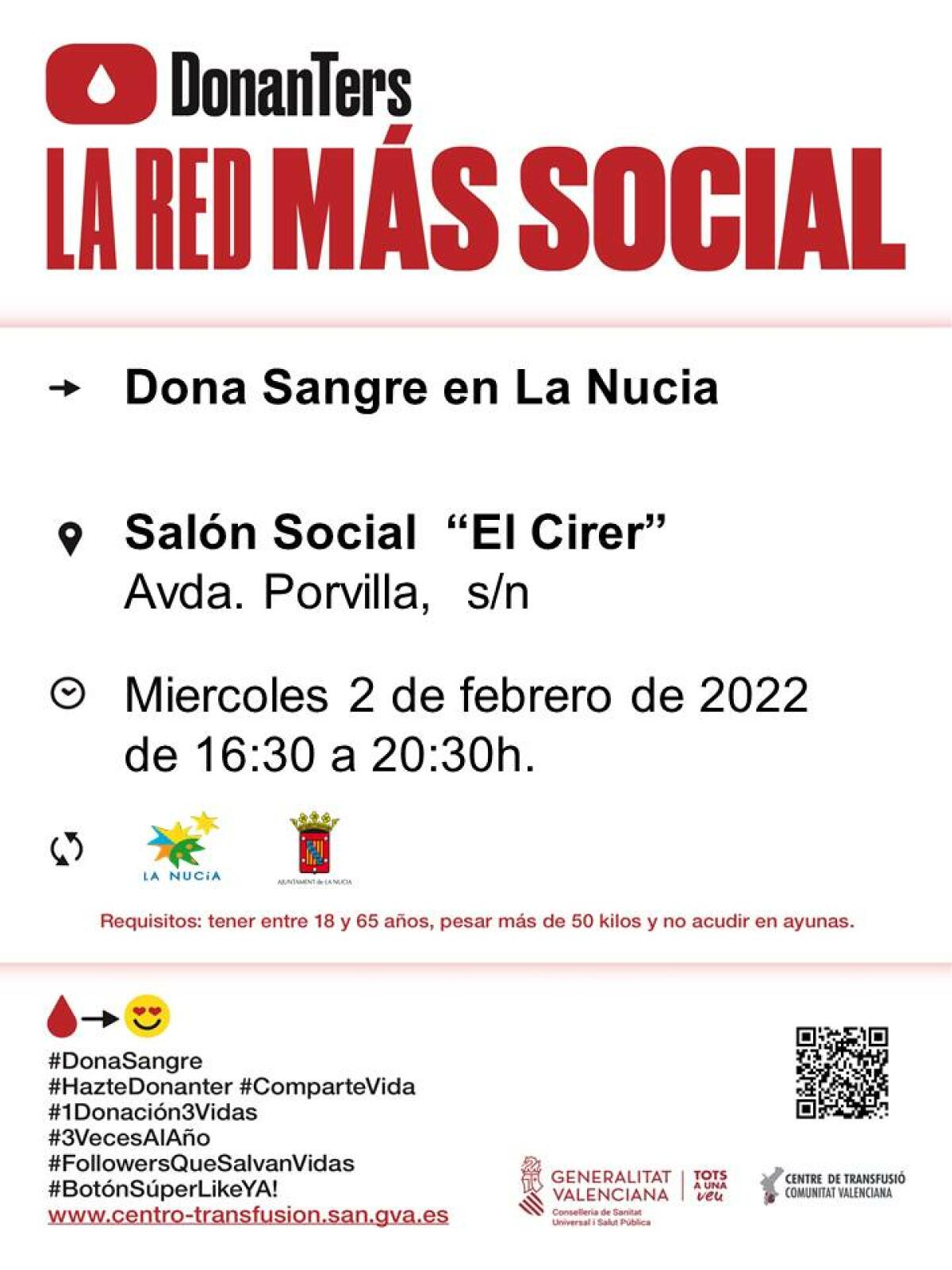 Mañana por la tarde segunda donación de sangre de 2022