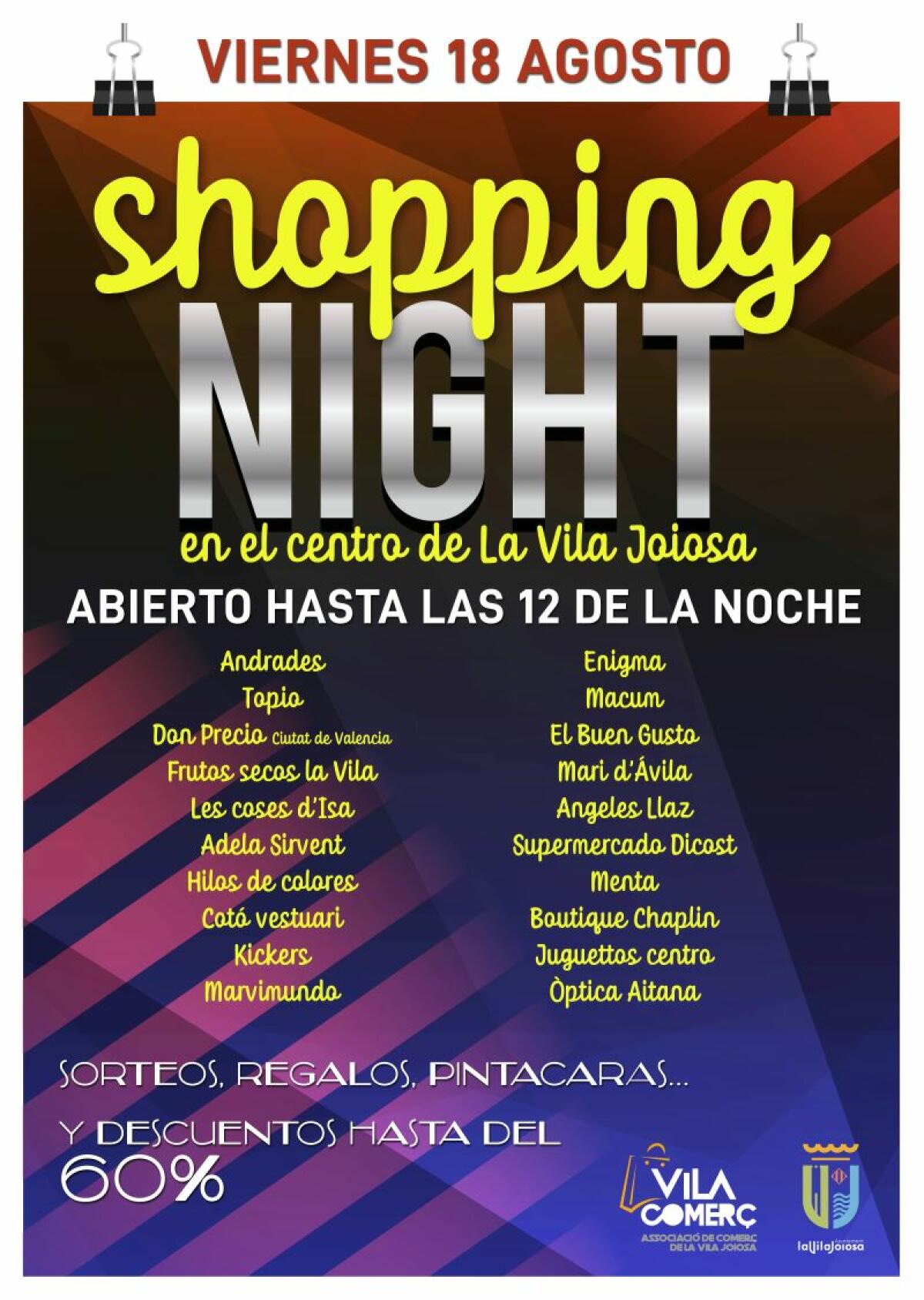 Vuelve el Shopping Night a las calles de Villajoyosa