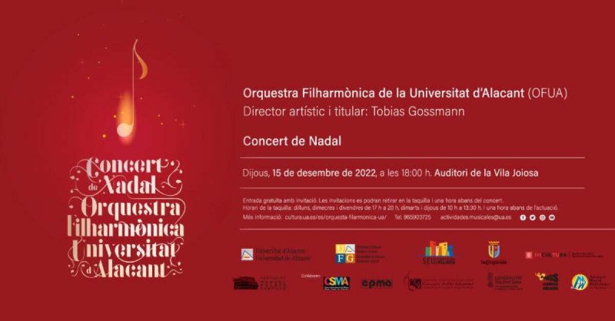 La OFUA ofrece uno de sus tradicionales Conciertos de Navidad en el Teatre Auditori de la Vila Joiosa