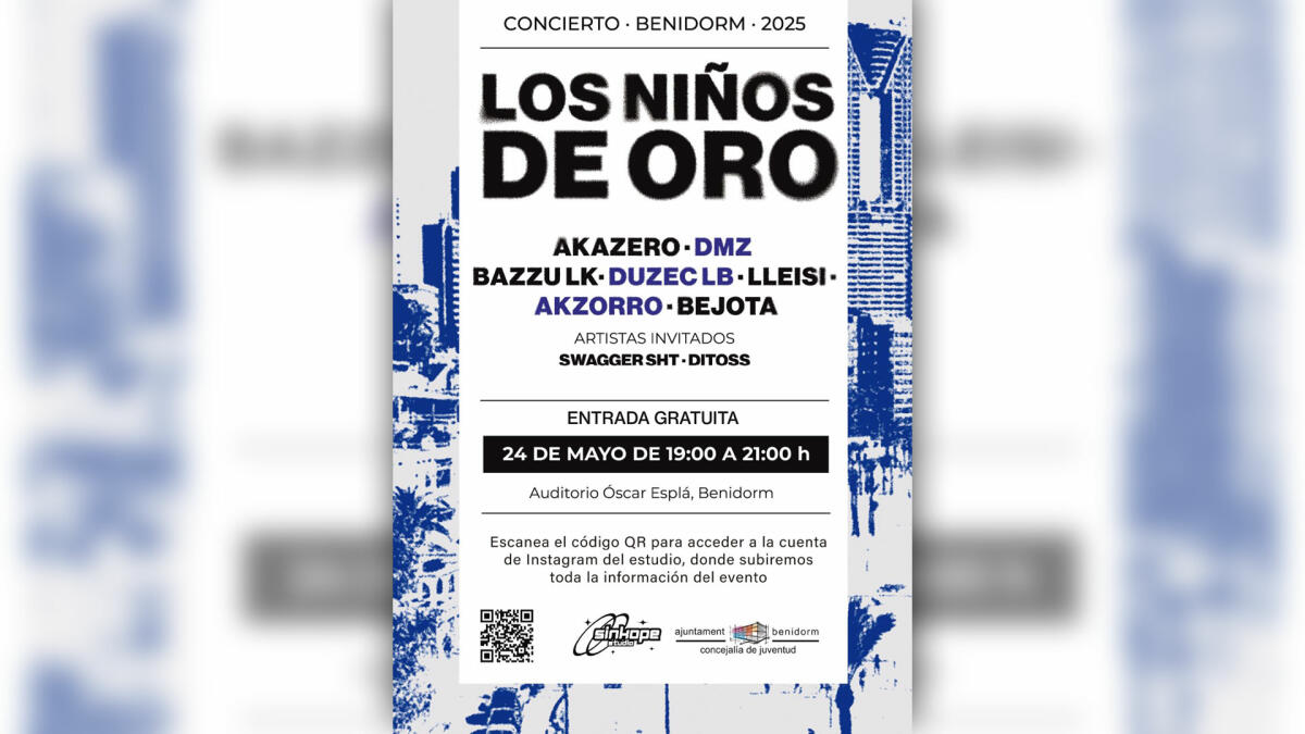 La música urbana de ‘Los niños de oro’ llega a Benidorm el próximo 24 de mayo en el Óscar Esplá  