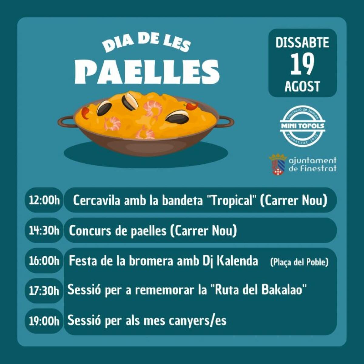 FINESTRAT CELEBRA ESTE FIN DE SEMANA LA ANTESALA PERFECTA A SUS FIESTAS PATRONALES CON EL "DIA DE PAELLES" Y UNA HISTÓRICA JORNADA DE PILOTA VALENCIANA 