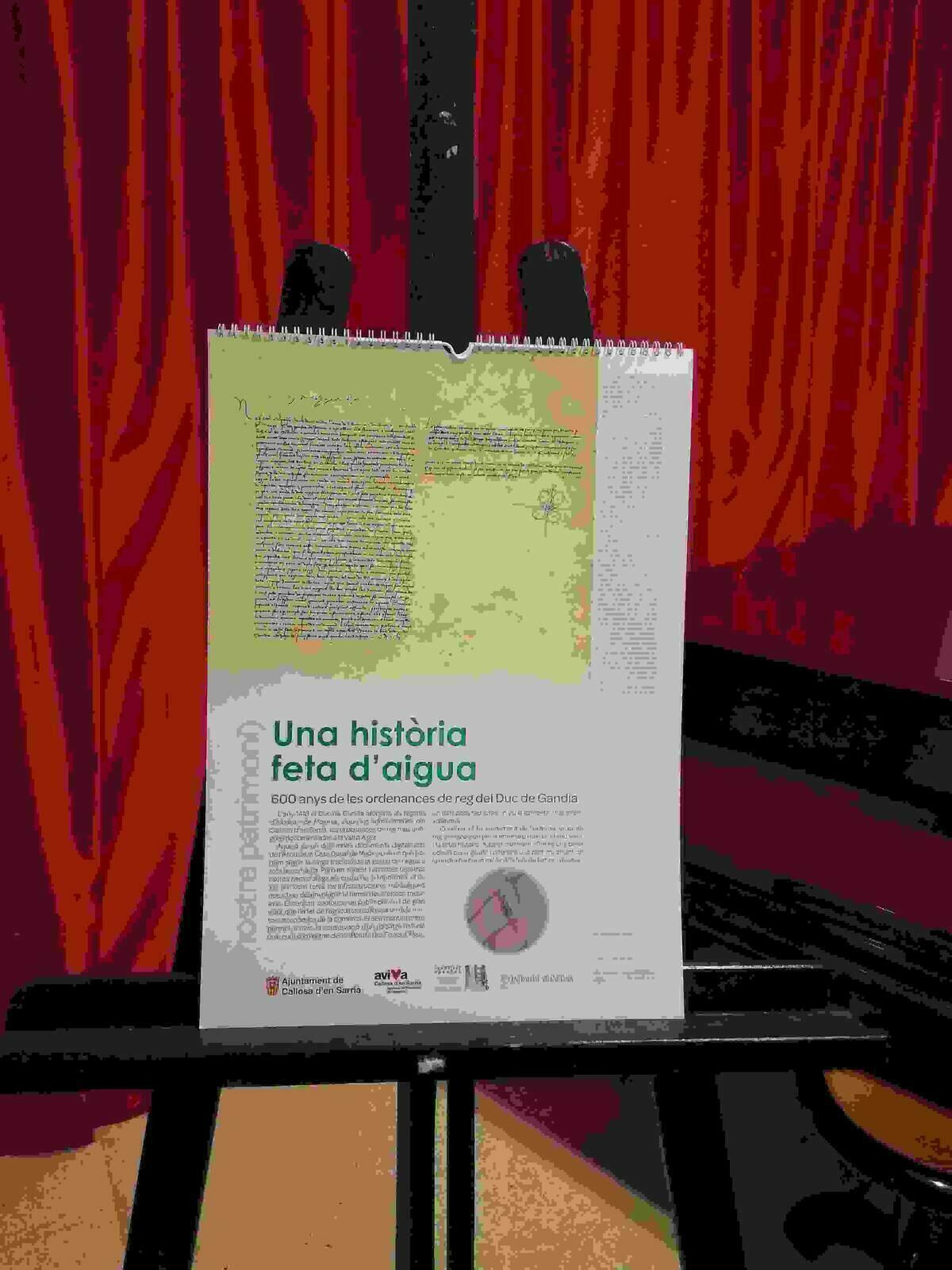  El agua, protagonista del calendario 2018 de Callosa d&rsquo;en Sarri&agrave;