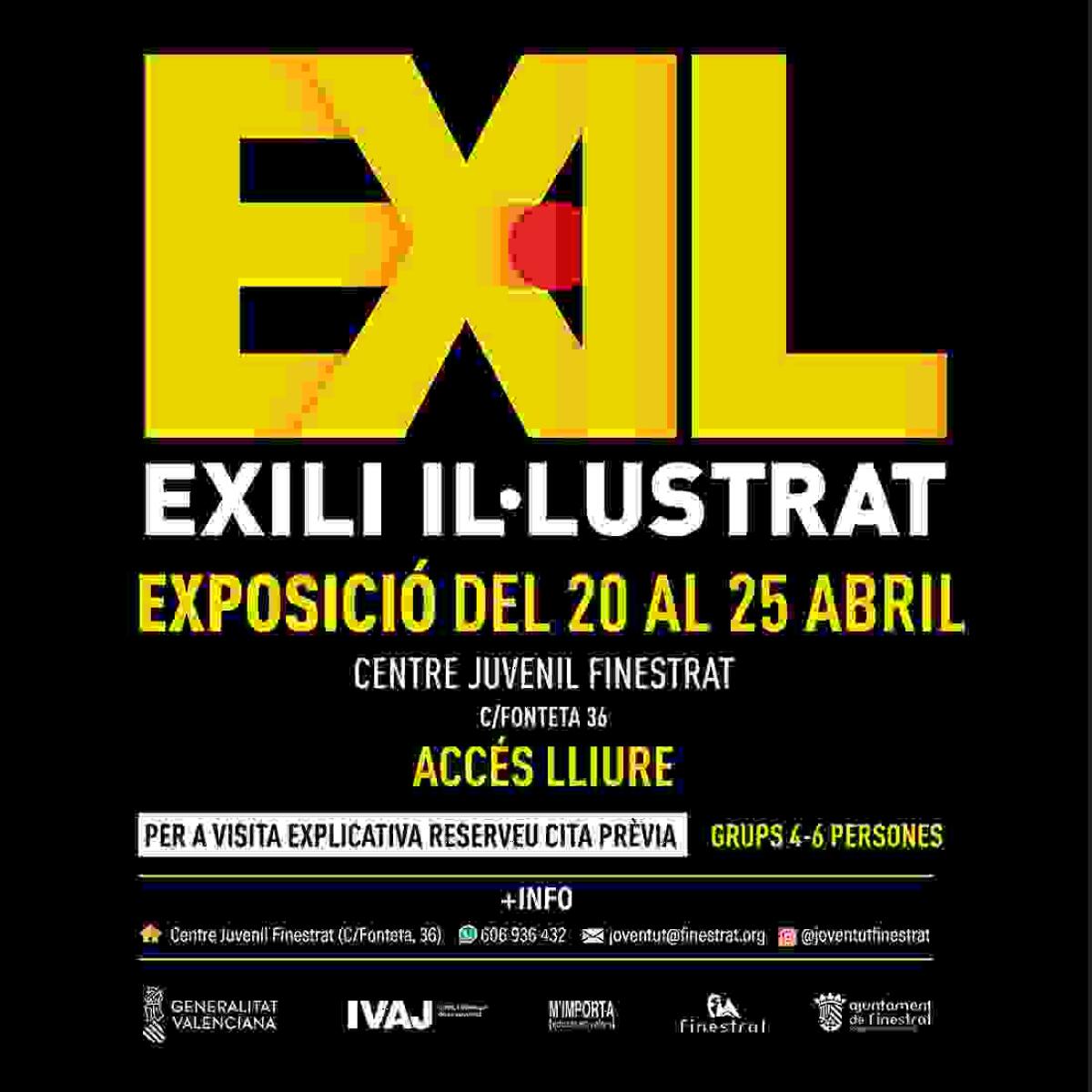 EL CENTRE JUVENIL FINESTRAT ACOGE LA EXPOSICIÓN “EXILI IL·LUSTRAT” DEL IVAJ HASTA EL 24 DE ABRIL