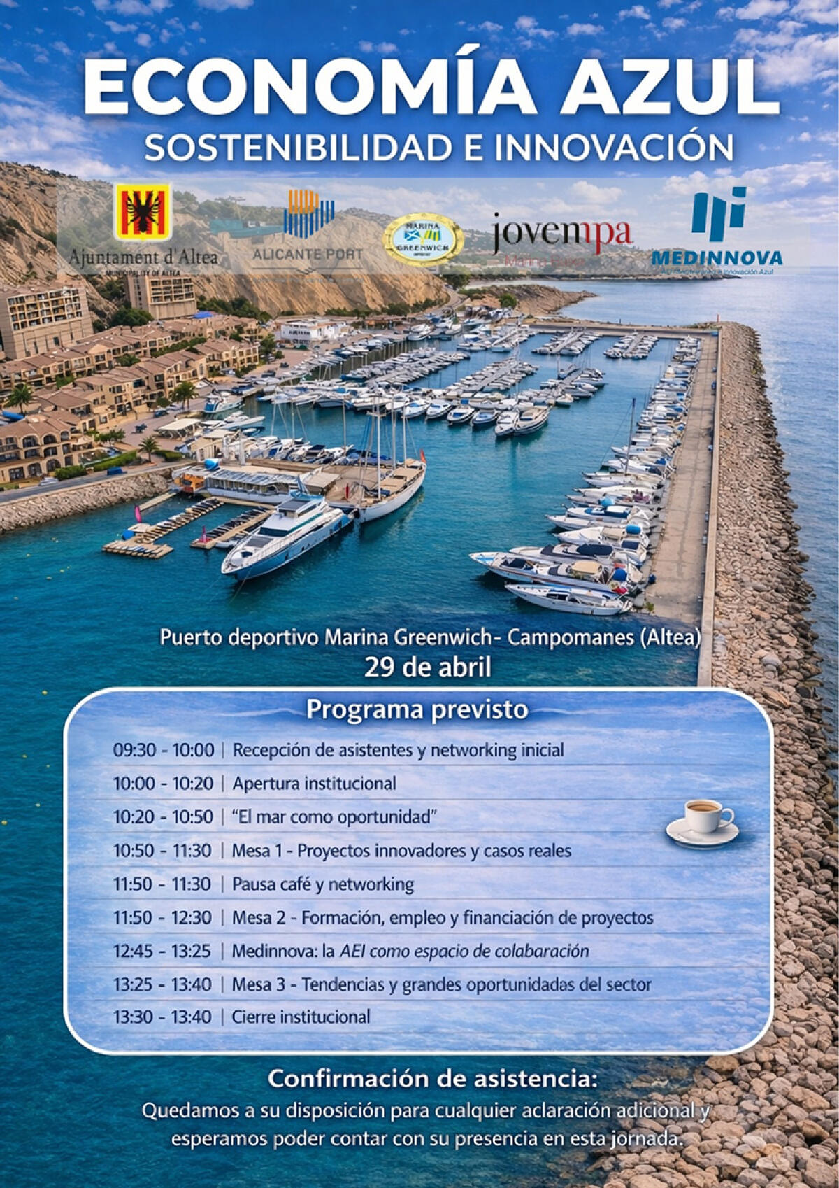 M&aacute;s de 60 empresas se congregan en Marina Greenwich para participar en una jornada sobre Econom&iacute;a Azul, Sostenibilidad e Innovaci&oacute;n