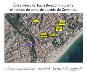 El tráfico en el centro urbano se modificará a partir del 24 de febrero con motivo de las obras de rehabilitación del puente sobre el río Amadorio 